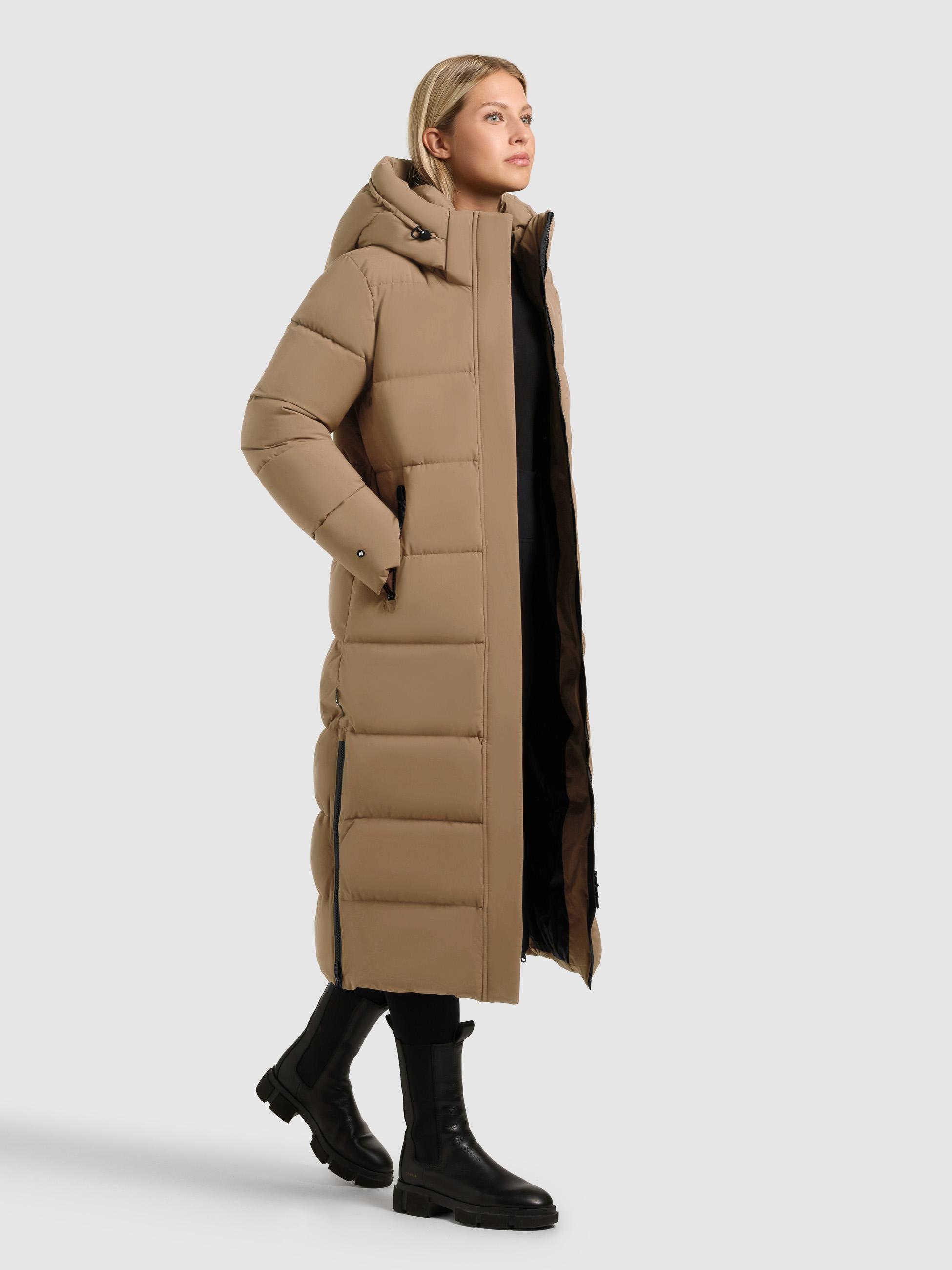 khujo Steppmantel »Dote2« Extralanger Damen Mantel mit abnehmbarer Kapuze
