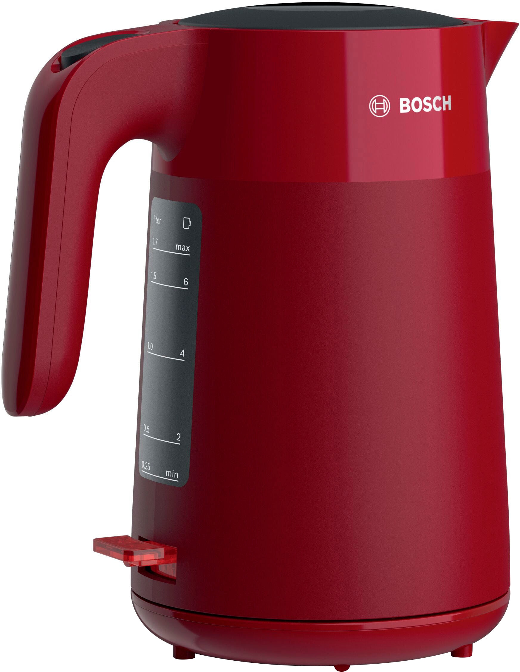 Wasserkocher »TWK2M164«, 1,7 l, 2400 W, Abschaltautomatik, Tassenanzeige, Rot matt