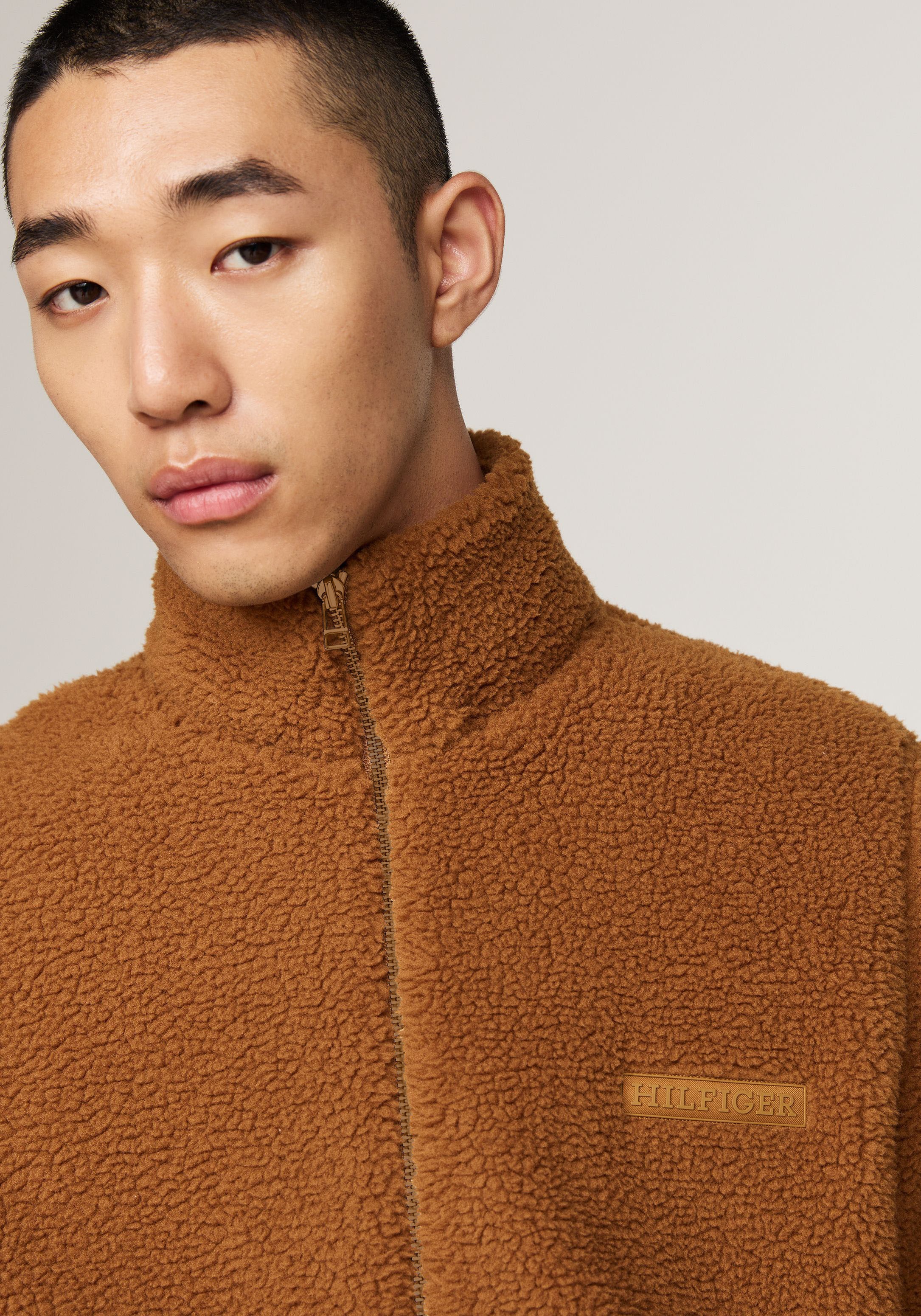 Tommy Hilfiger Sweatjacke »MONOTYPE TEXTURED FLEECE ZT«, aus strukturiertem Teddy-Fleece