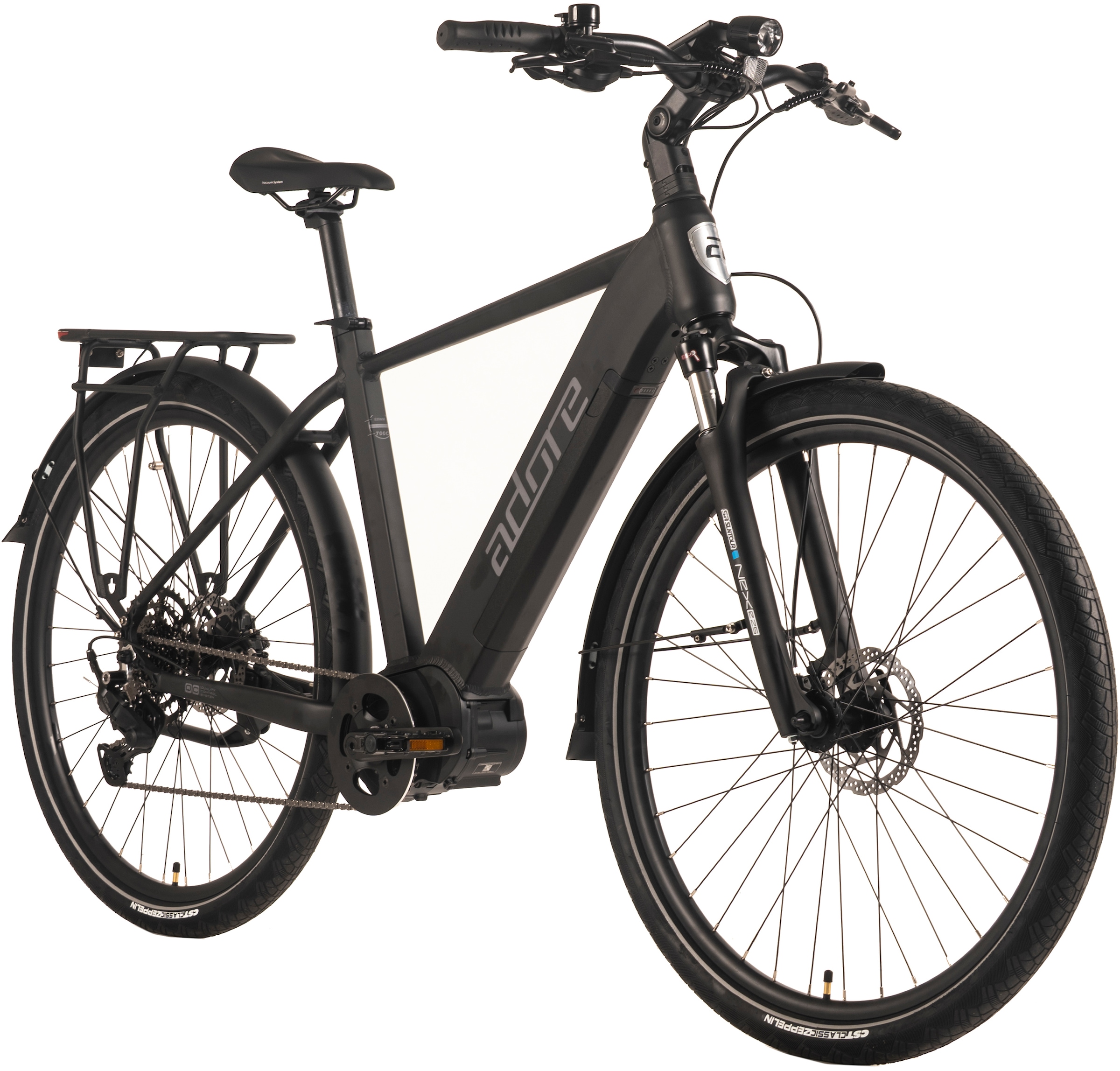 Adore E-Bike »28" Alu Trekking E-Bike ATX-390 Mittelmotor 85NM / 15Ah Schwarz matt«, 9 Gang, Shimano, Cues, Mittelmotor 250 W