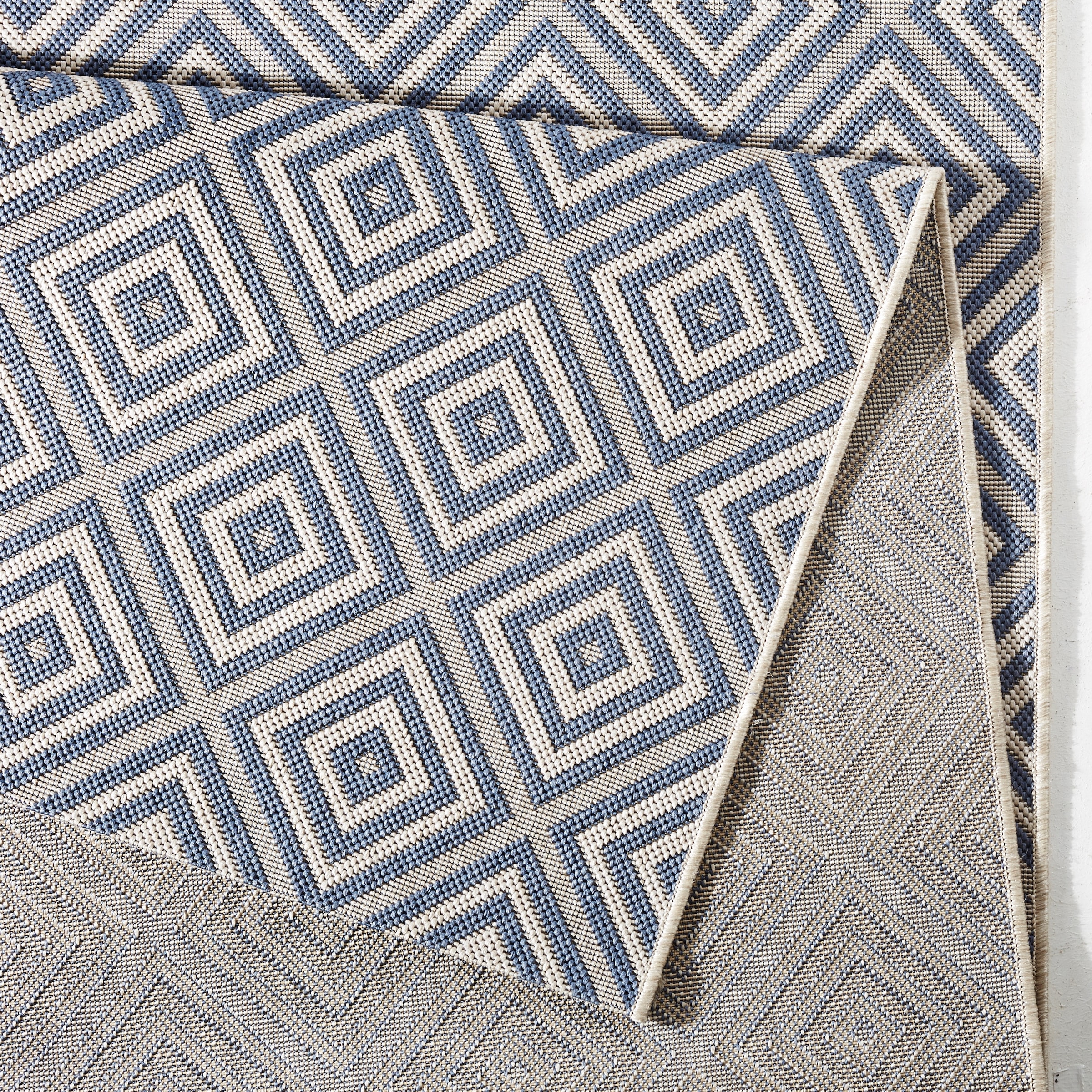 NORTHRUGS Teppich »Karo«, rechteckig, 8 mm Höhe, In- & Outdoor, Läufer, Wetterfest, Raute, Balkon, Garten, Flur