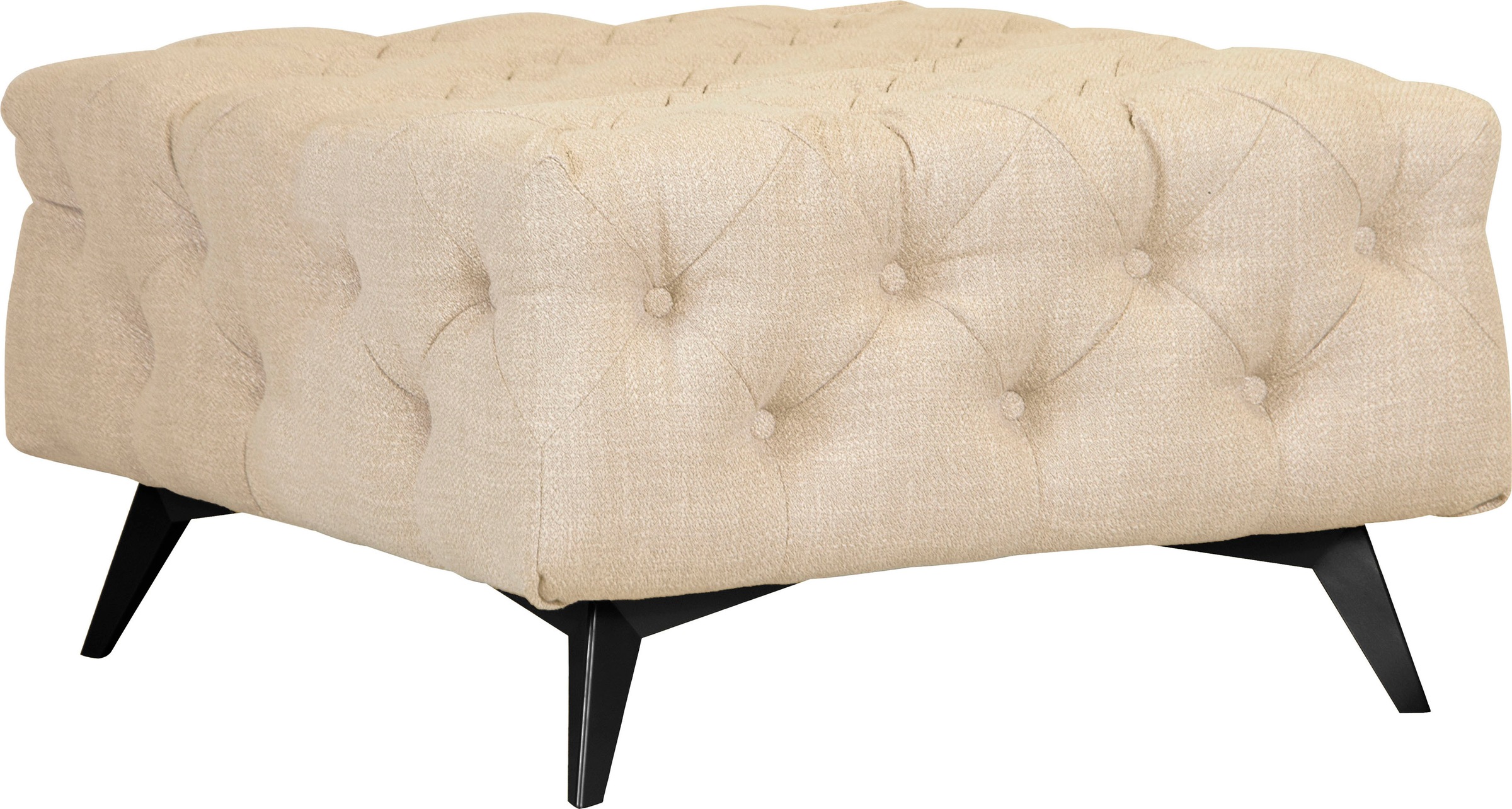 Polsterhocker »Glynis«, aufwändige Knopfheftung, moderne Chesterfield Optik, Fußfarbe...