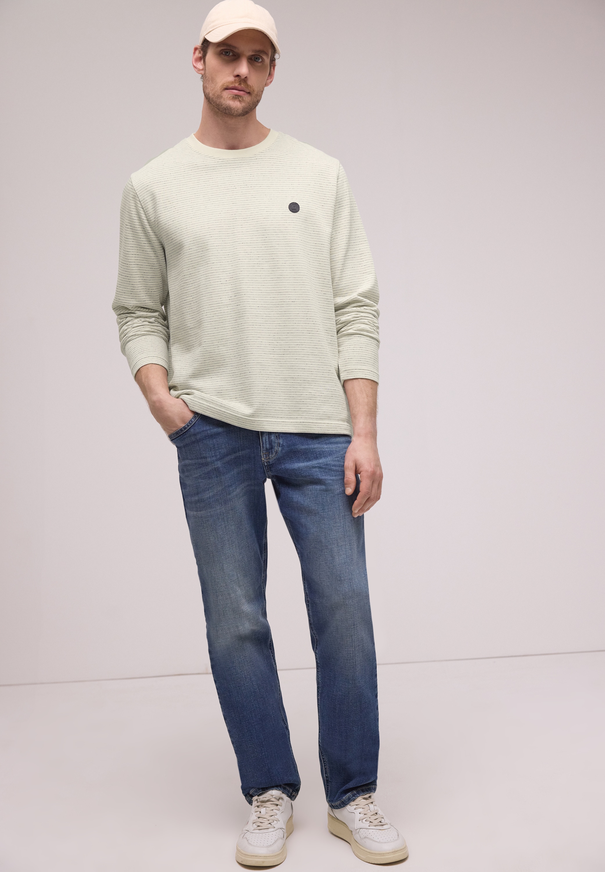 STREET ONE MEN Sweatshirt , aus reiner Baumwolle
