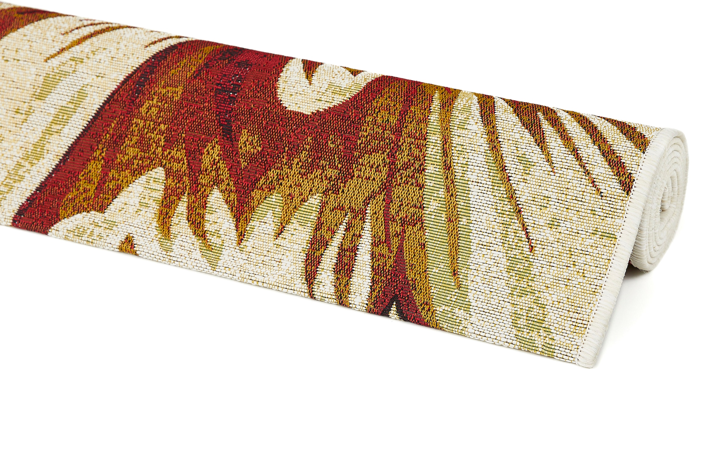 LUXOR living Teppich »Panama Blume, Made in Belgium«, rechteckig, 5 mm Höhe, Flachgewebe, modernes Design, Motiv Blumen, In- und Outdoor geeignet