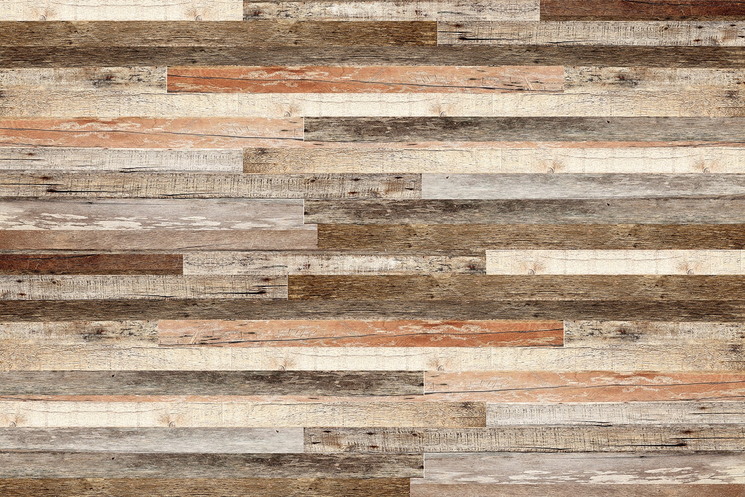 PAPERMOON Fototapete "Wooden Wall", B/L: 4m x 2,6m, Bahnen: 8 Stk., bunt, Tapeten