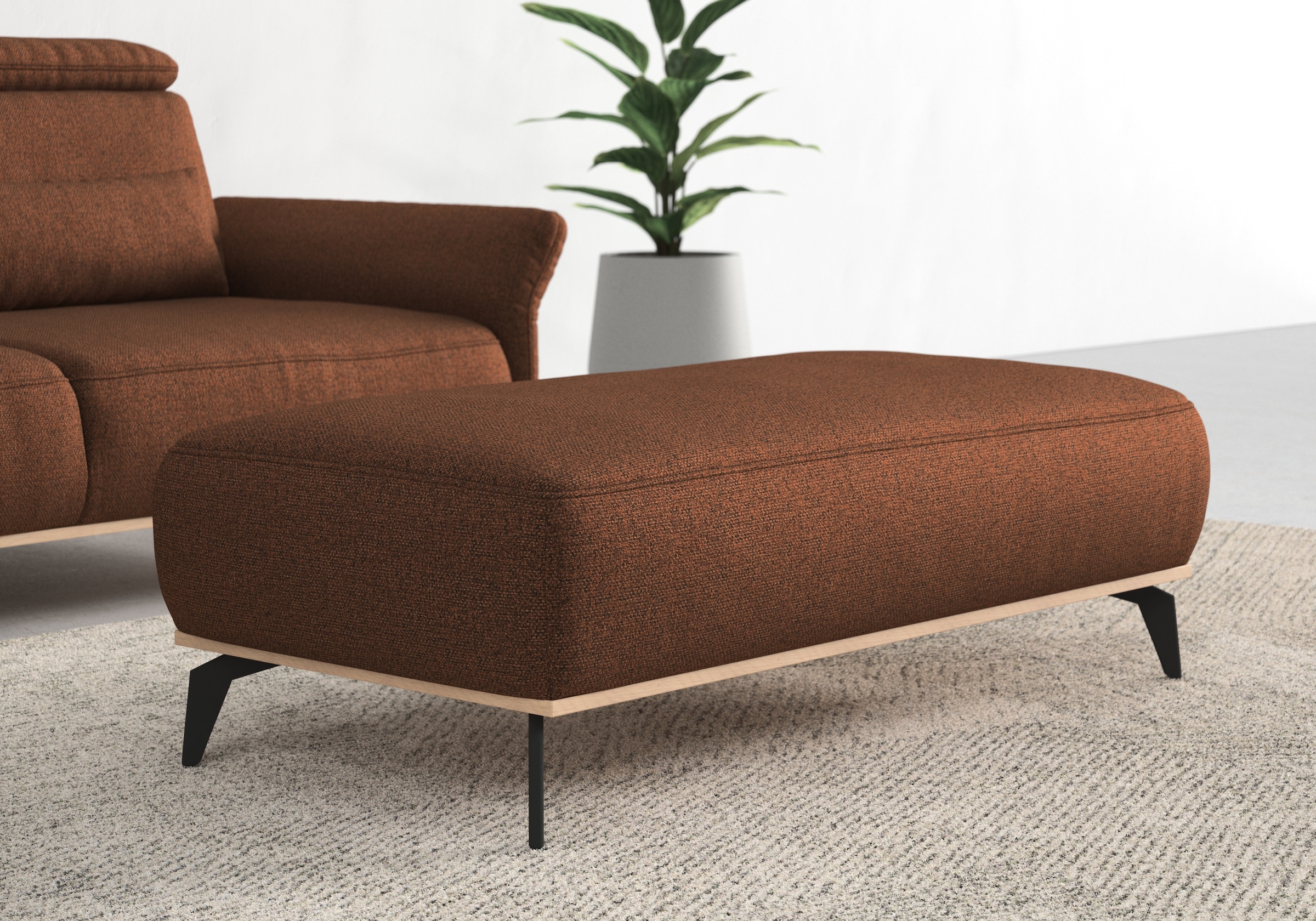 Home affaire Polsterhocker "Fjord" Mit einem Holzrahmen in Buche massiv eic günstig online kaufen