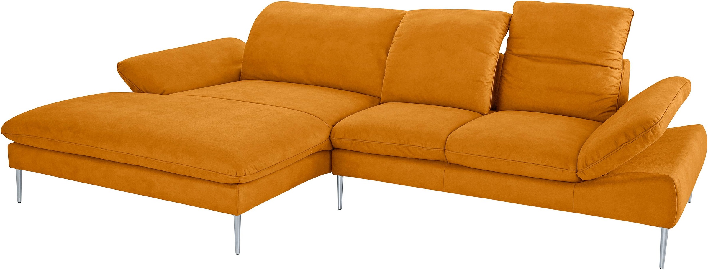 W.SCHILLIG Ecksofa »enjoy&MORE, Designsofa, elegant und bequem, L-Form«, mit Sitztiefenverstellung, Füße silber matt, Breite 310 cm