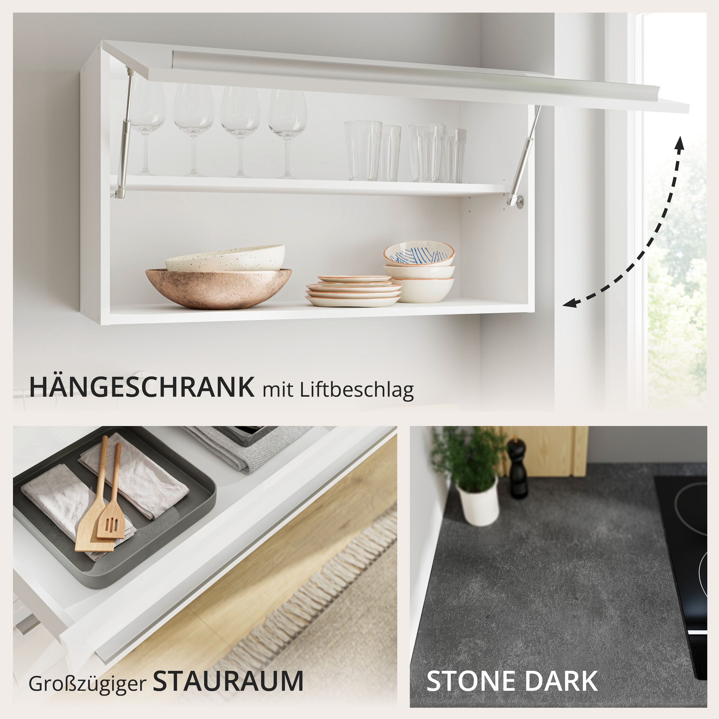 BASIC by Balculina Winkelküche »Jazz« Stellbreite 320/175 cm, wahlweise mit E-Geräten