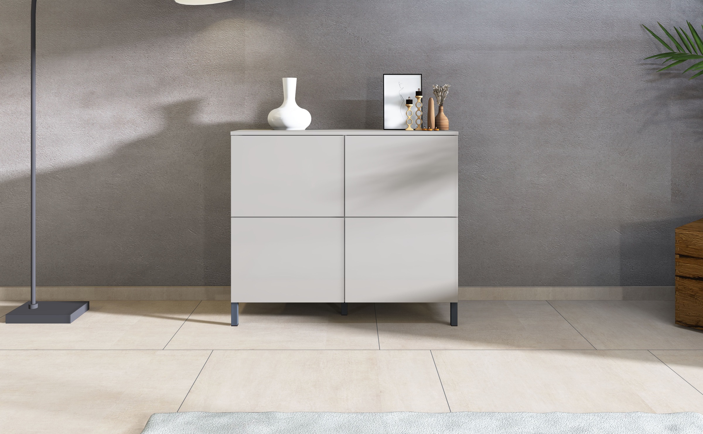 borchardt Möbel "Haama, Sideboard mit Metallfüßen, Push-to-open-Technik, Breite 93 cm" Drucköffner (Push-To-Open), höhenverstellbarer Einlegeboden