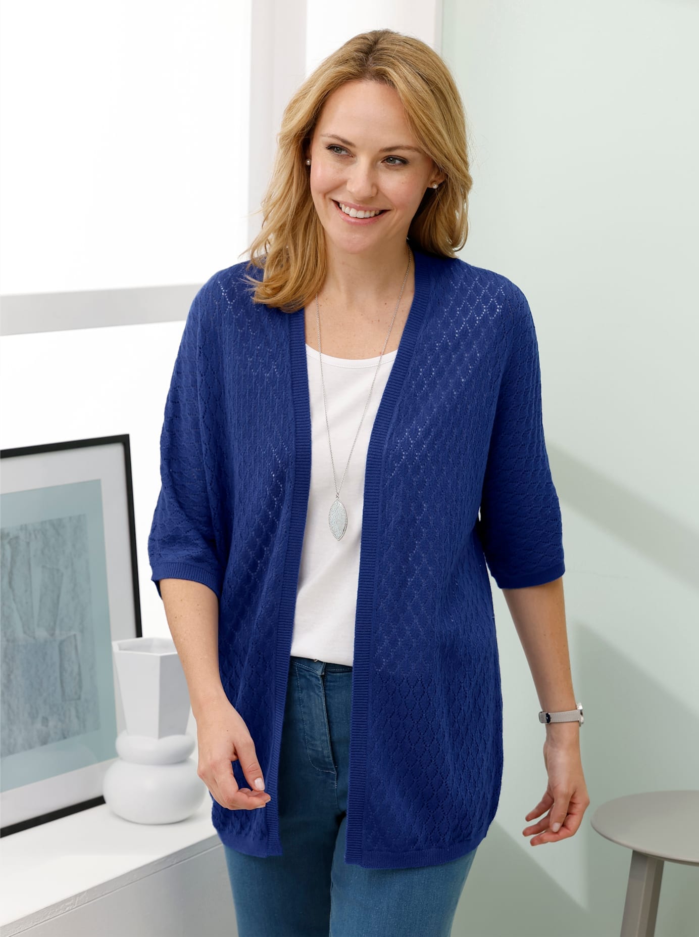 Classic Basics Ajourstrickjacke günstig online kaufen