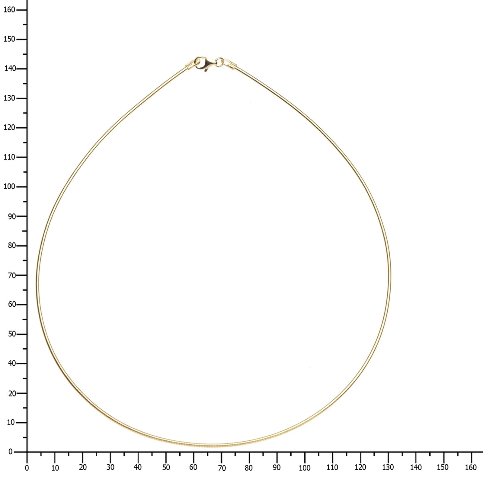 OSTSEE-SCHMUCK Halsreif »- Omega 1,4 mm - Silber 925/000, vergoldet -,«