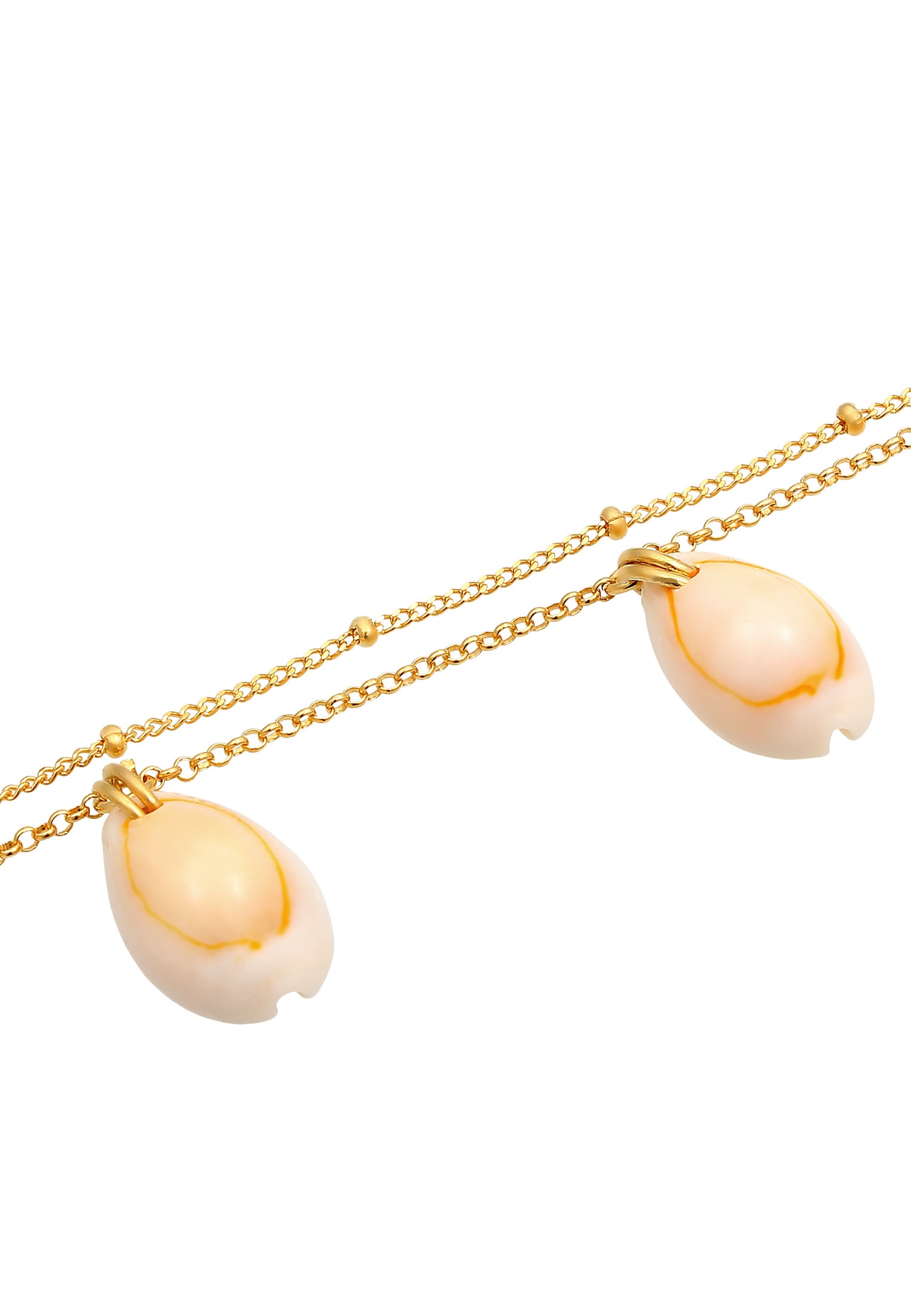 Elli Fußkette »Fußkettchen Echte Kauri Muscheln Sommer 925 Silber«