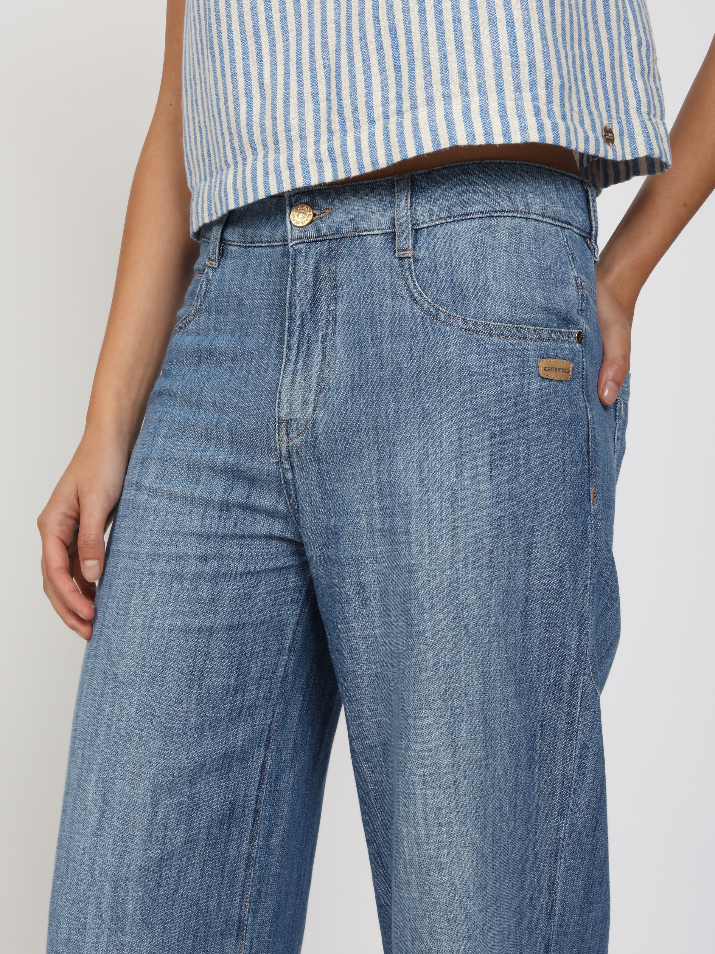 GANG Weite Jeans »94CAROL CULOTTE« Light Denim, 5-Pocket-Stil