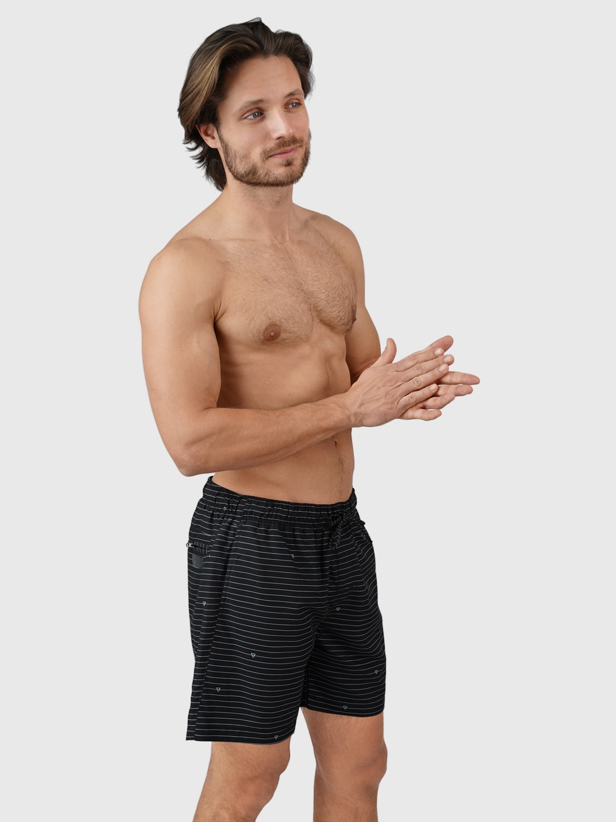 Brunotti Badeshorts mit seitlichen Mesh-Eingriffstaschen, mit Mesh-Innenhose