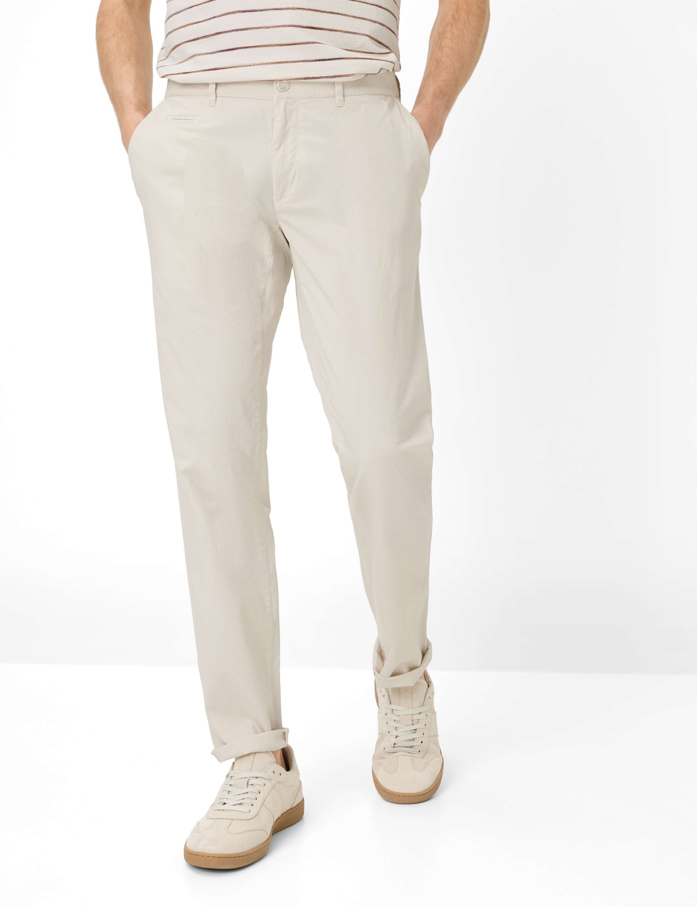 Chinohose BRAX "Style FABIO", Herren, Gr. 38, Länge 32, sand, Web, 95% Baumwolle, 5% Elasthan, Hosen Chinohose