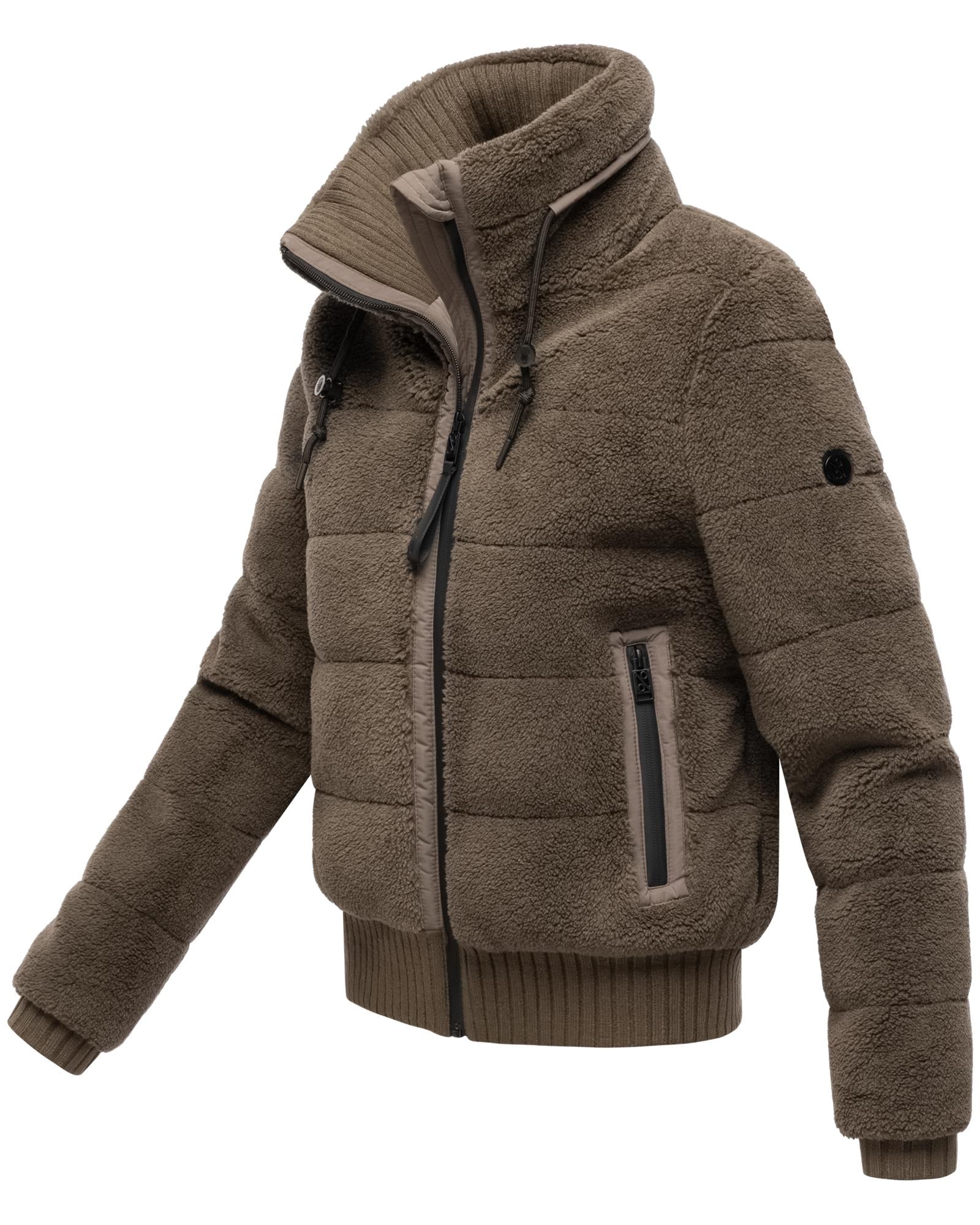 Navahoo Plüschjacke »Schneepuder 14«, warme Damen Teddyjacke für den Winter