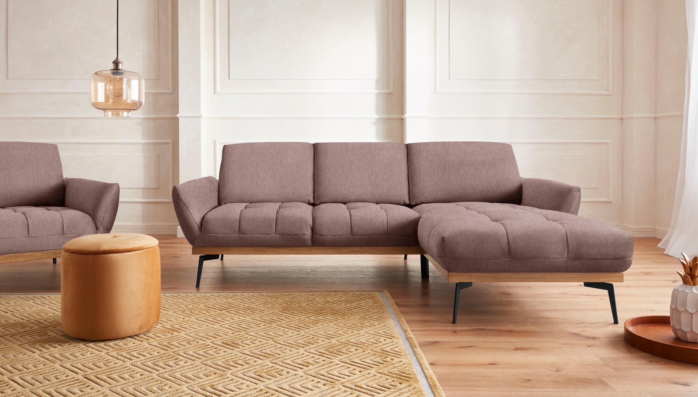 Guido Maria Kretschmer Home&Living Ecksofa »Palíc, inkl. Rückenverstellung, bequem, elegant, Breite 245cm, L-Form«