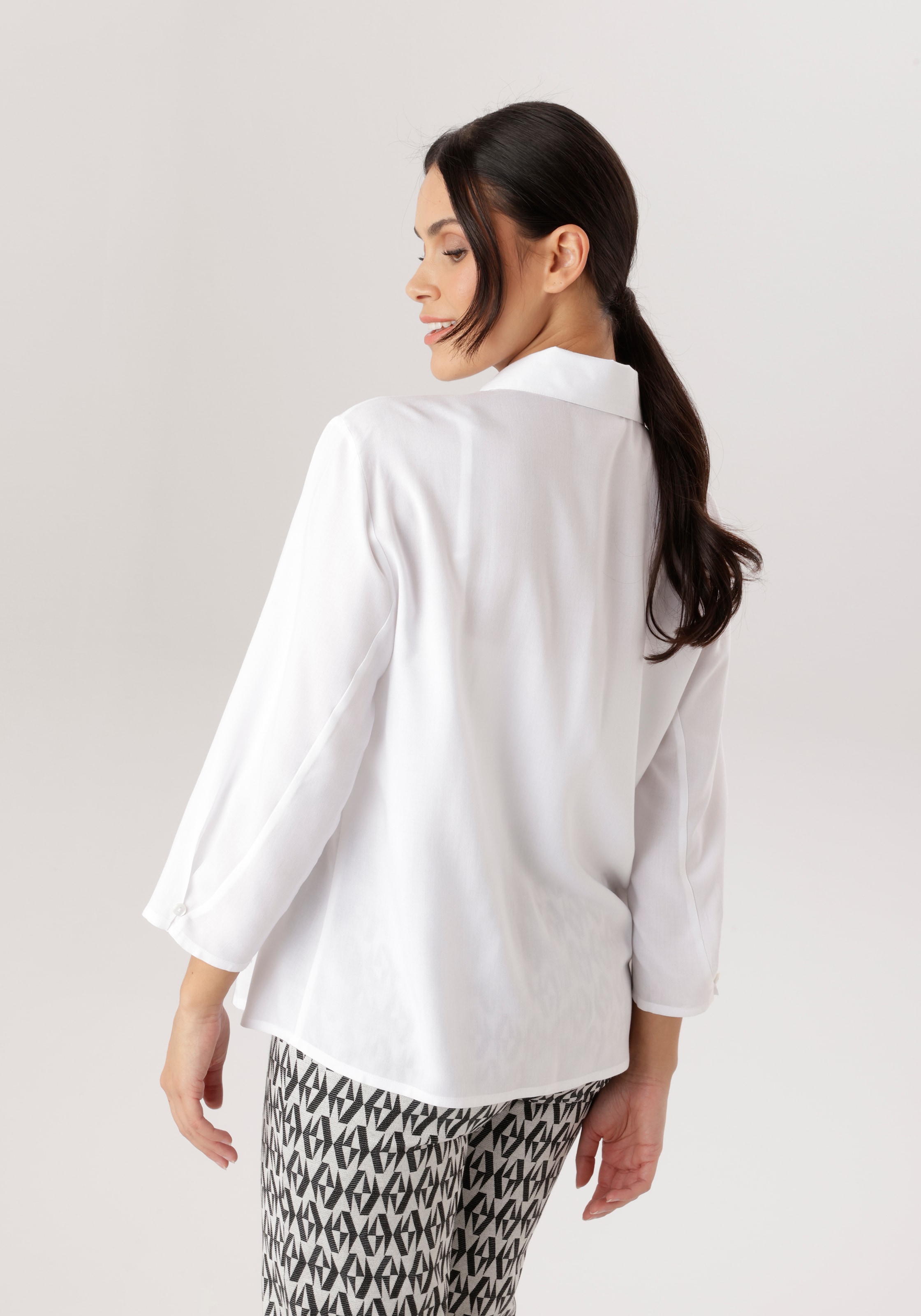 Aniston SELECTED Hemdbluse mit Hemdkragen und 3/4-langen Ärmeln - NEUE KOLLEKTION