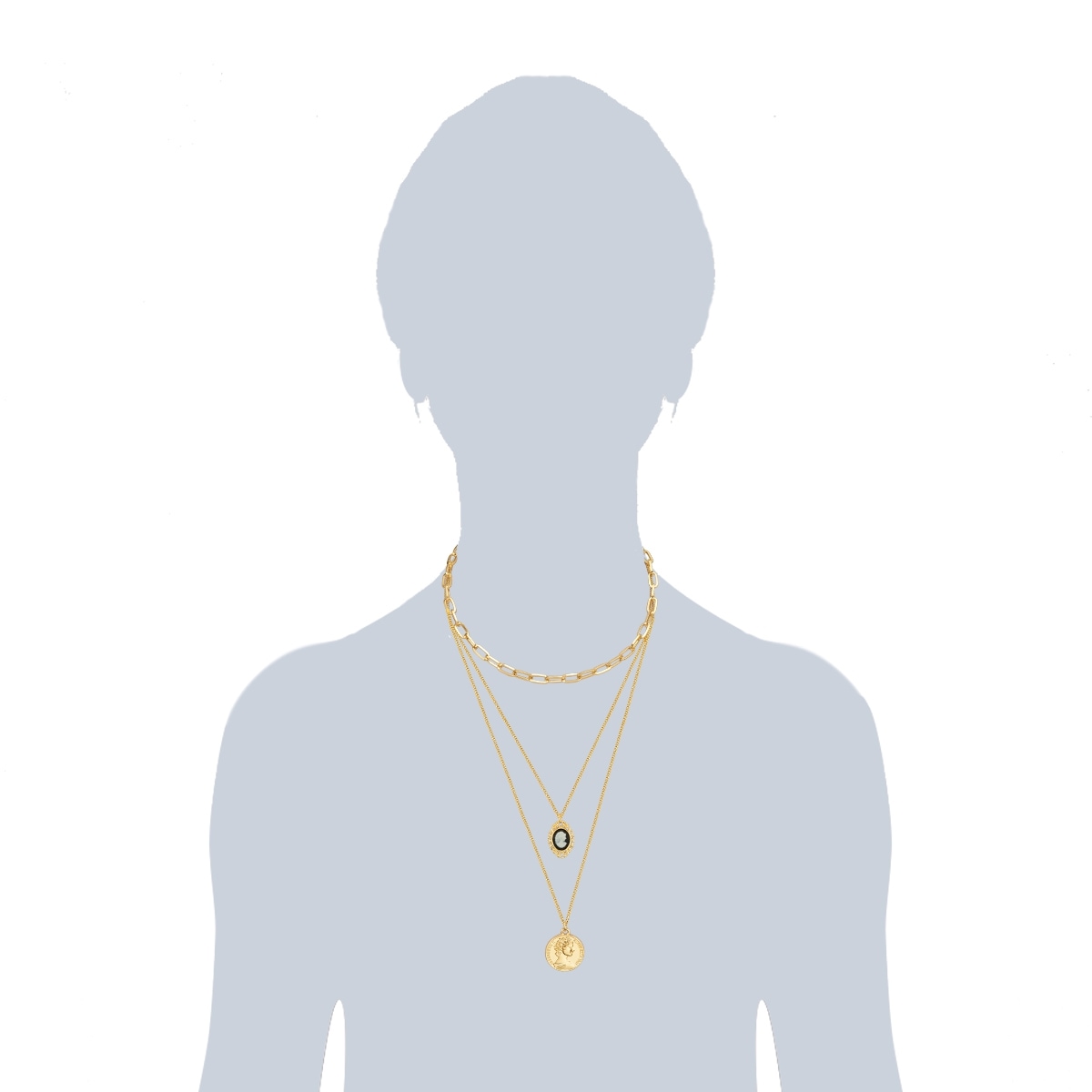 Lulu & Jane Gliederkette »AV116« mit Medaillon/Münze