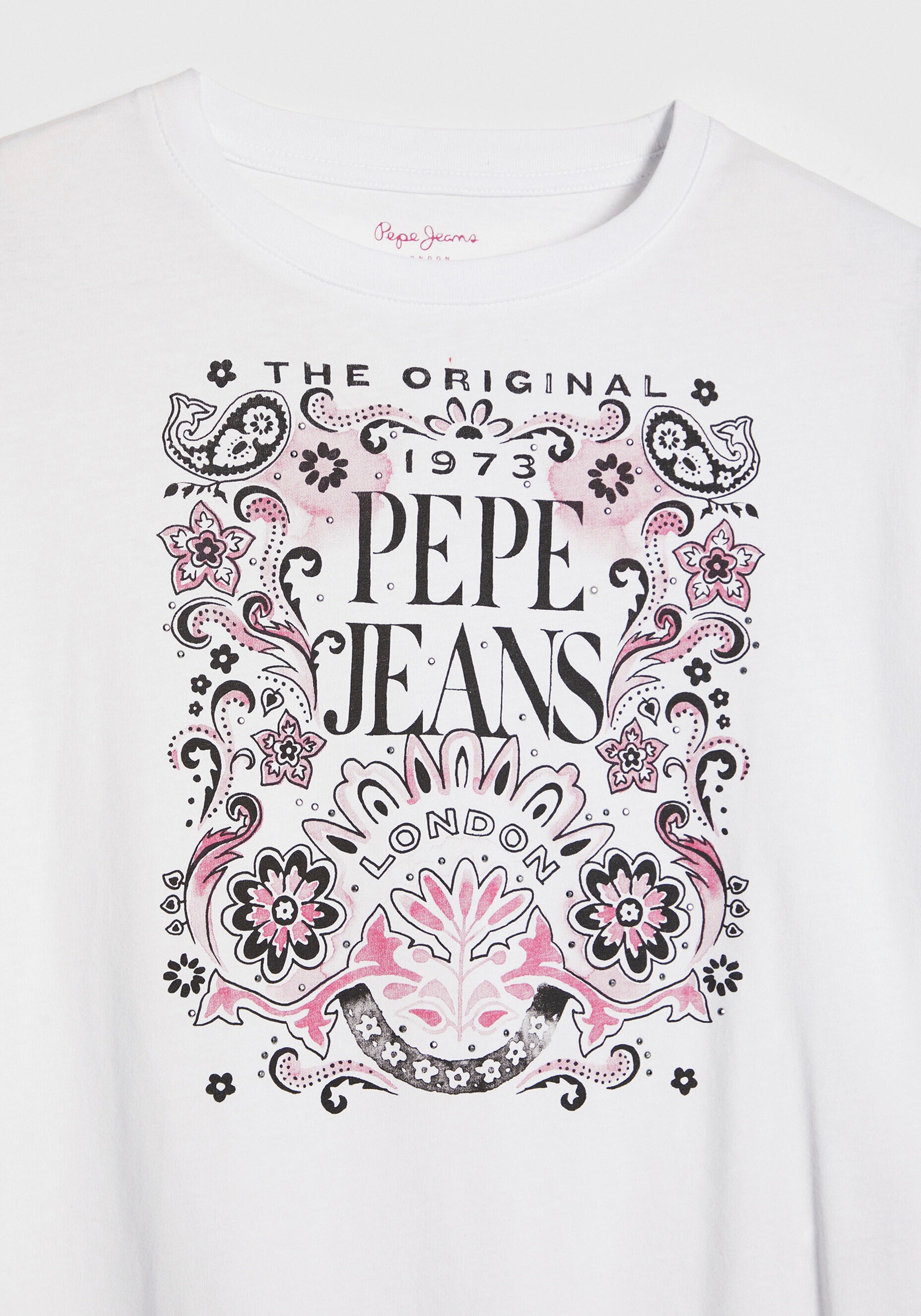 Pepe Jeans Langarmshirt »LULU«, | BAUR großem, kaufen mit floralem Frontprint