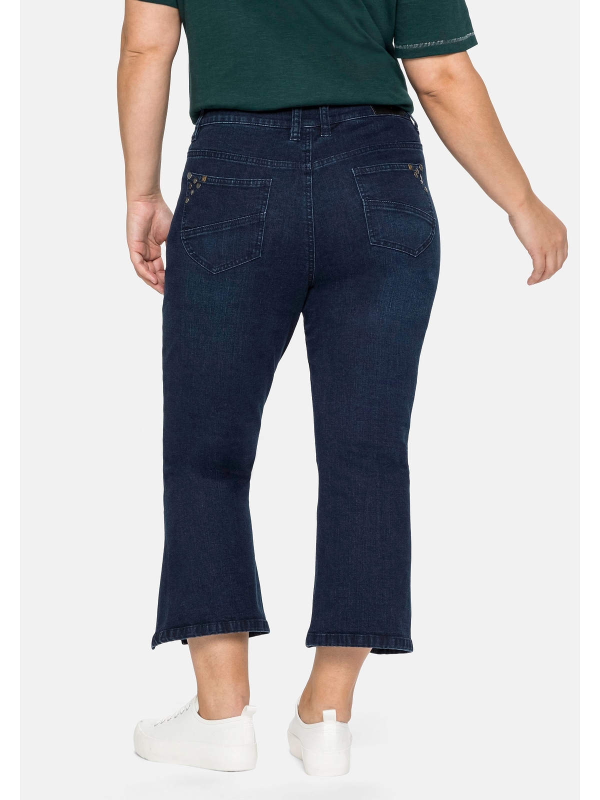 Sheego Bootcut-Jeans »Große Größen«, in 7/8-Länge mit hoch geschlitztem Saum