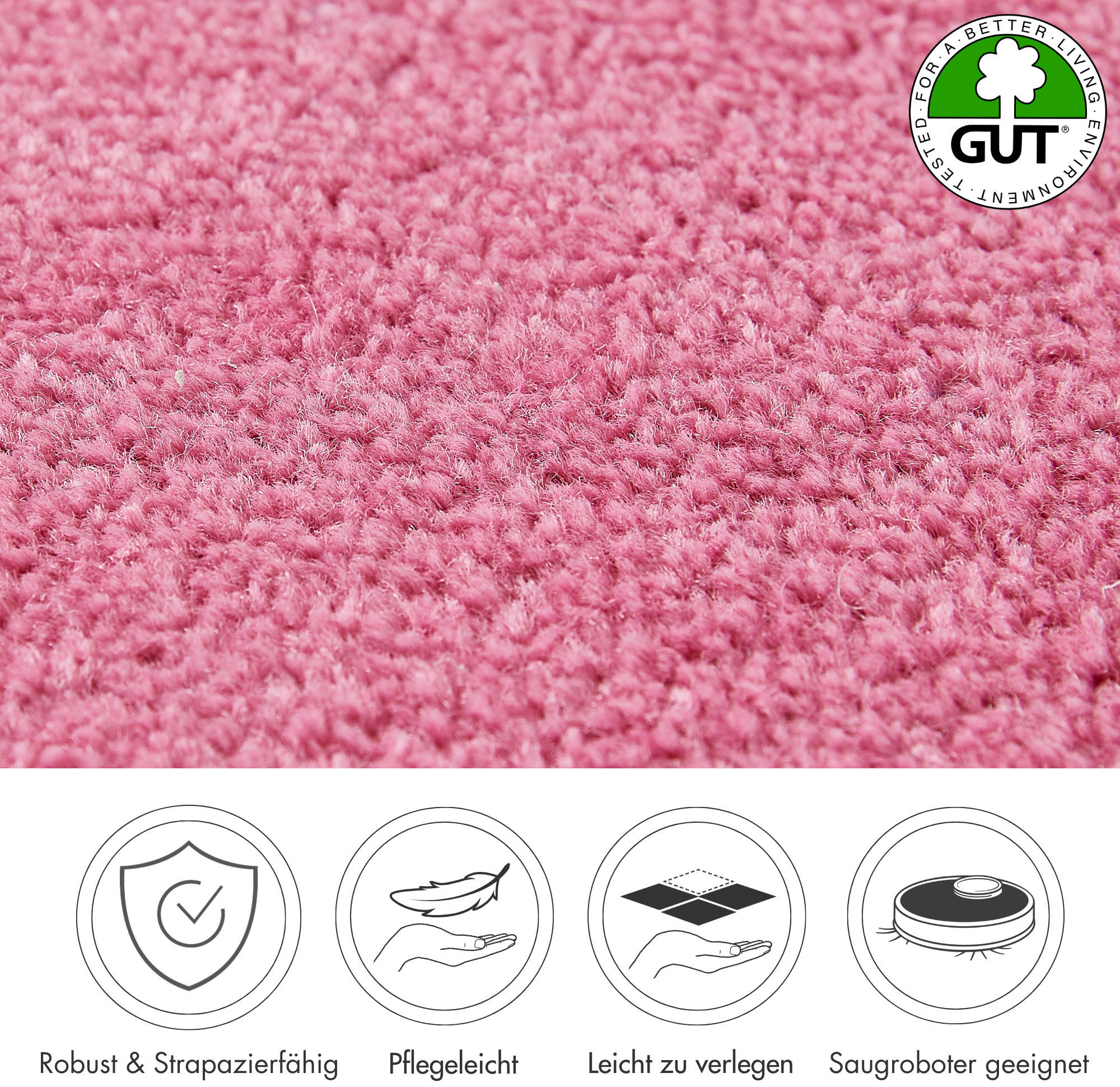 Thumbnail - Andiamo Teppichboden "Ines, Kräuselvelours, Made in Netherlands", rechteckig, 8,5 mm Höhe, Uni Farben, Breite 400 cm, st...