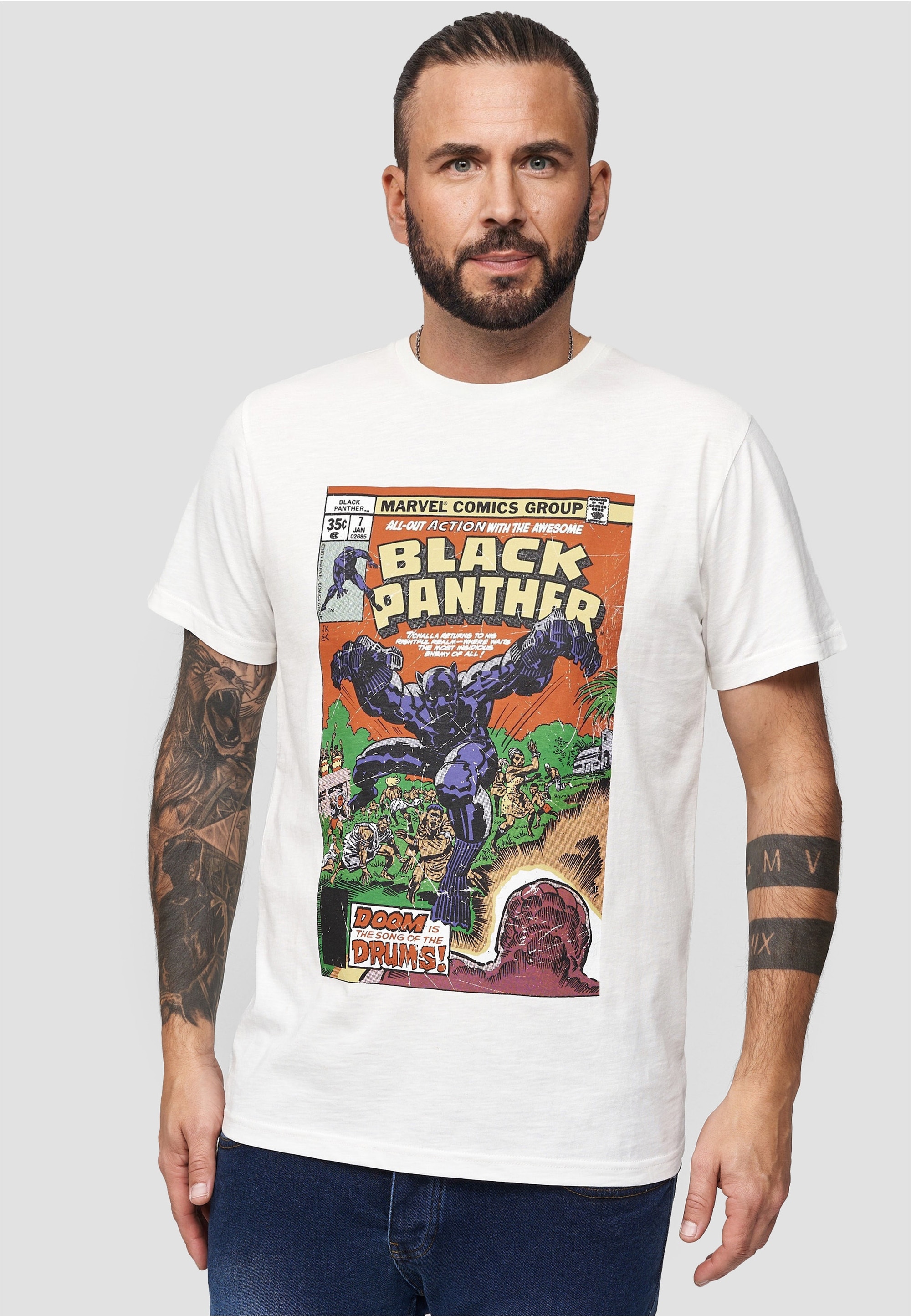 Recovered T-Shirt »Marvel Black Panther«, im zeitlosen Design