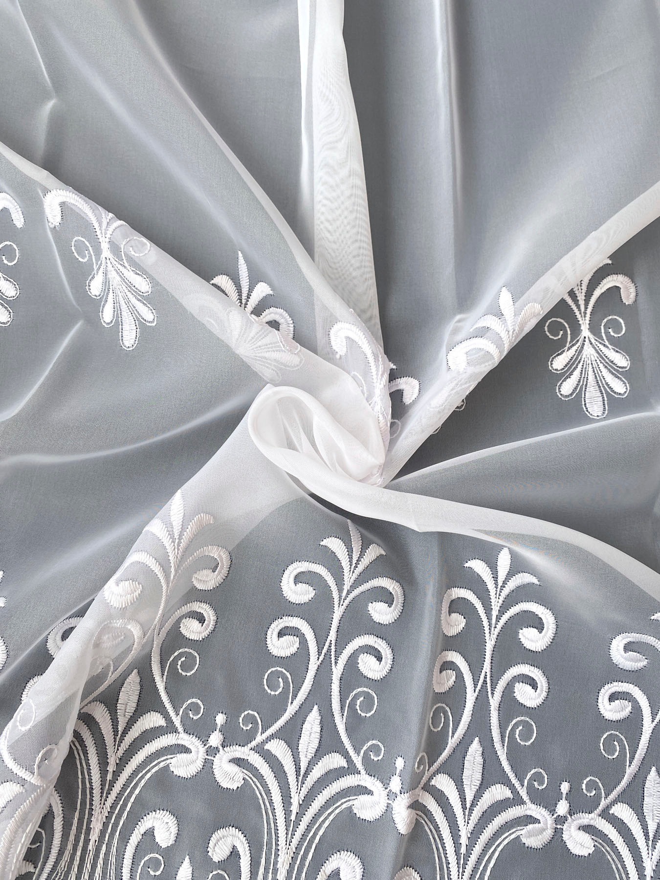 Weckbrodt Gardine "Heidelberg" Kräuselband 1 Stk. tlg. echte Stickerei, Voi günstig online kaufen