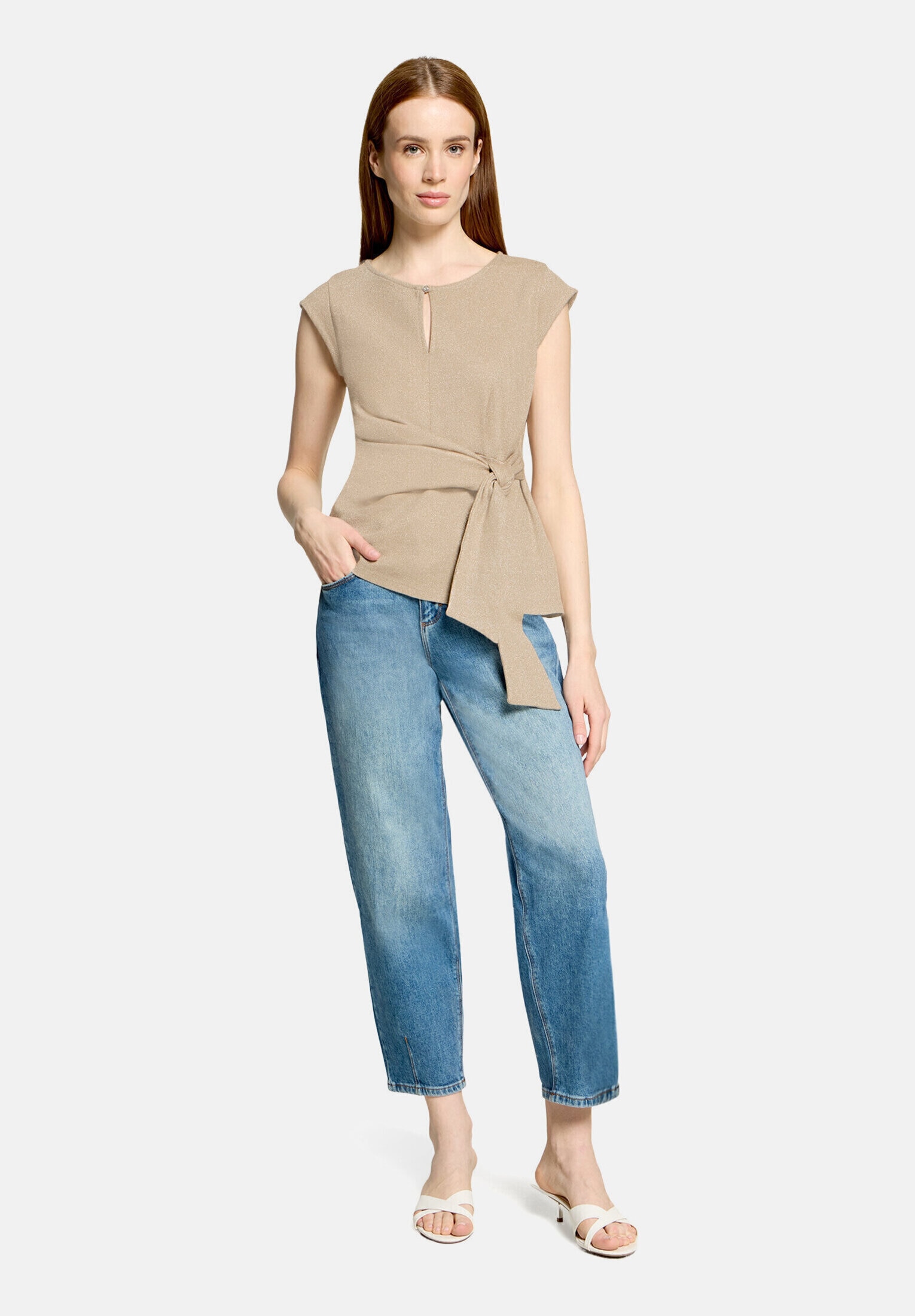 Cartoon Kurzarmshirt "Damen mit Lurexfaden" 1