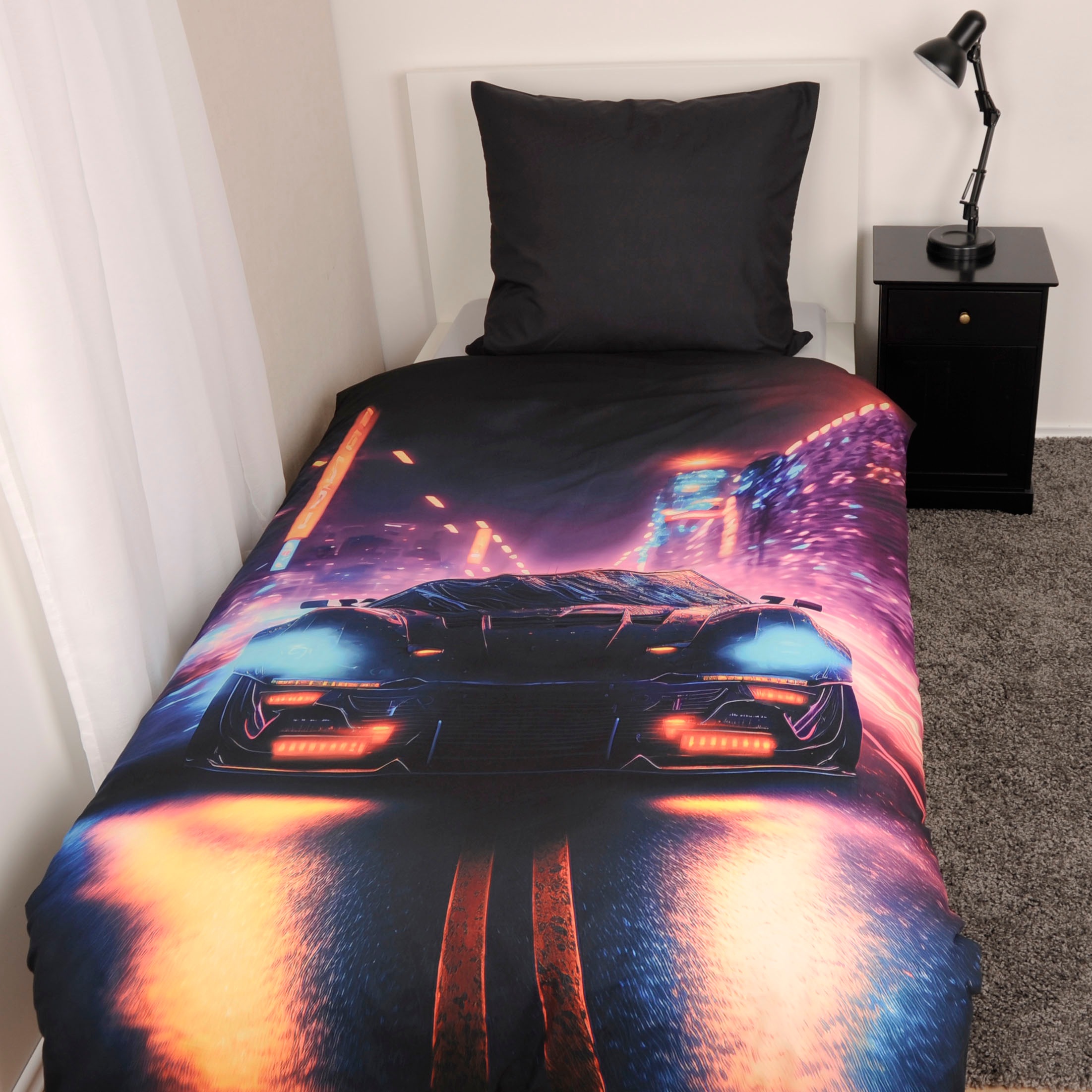 Herding Young Collection Bettwäsche "YC Neoncar" 2 Stk. tlg. mit coolem Mot günstig online kaufen