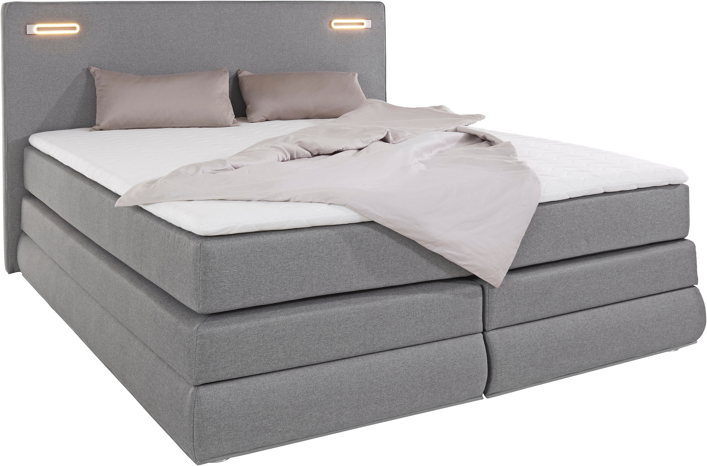 COLLECTION AB »NINONI, Stauraumbett mit Bettkasten & TTFK-Matratze« inkl. Topper, wahlweise mit LED-Beleuchtung, 180/200 cm x 200 cm