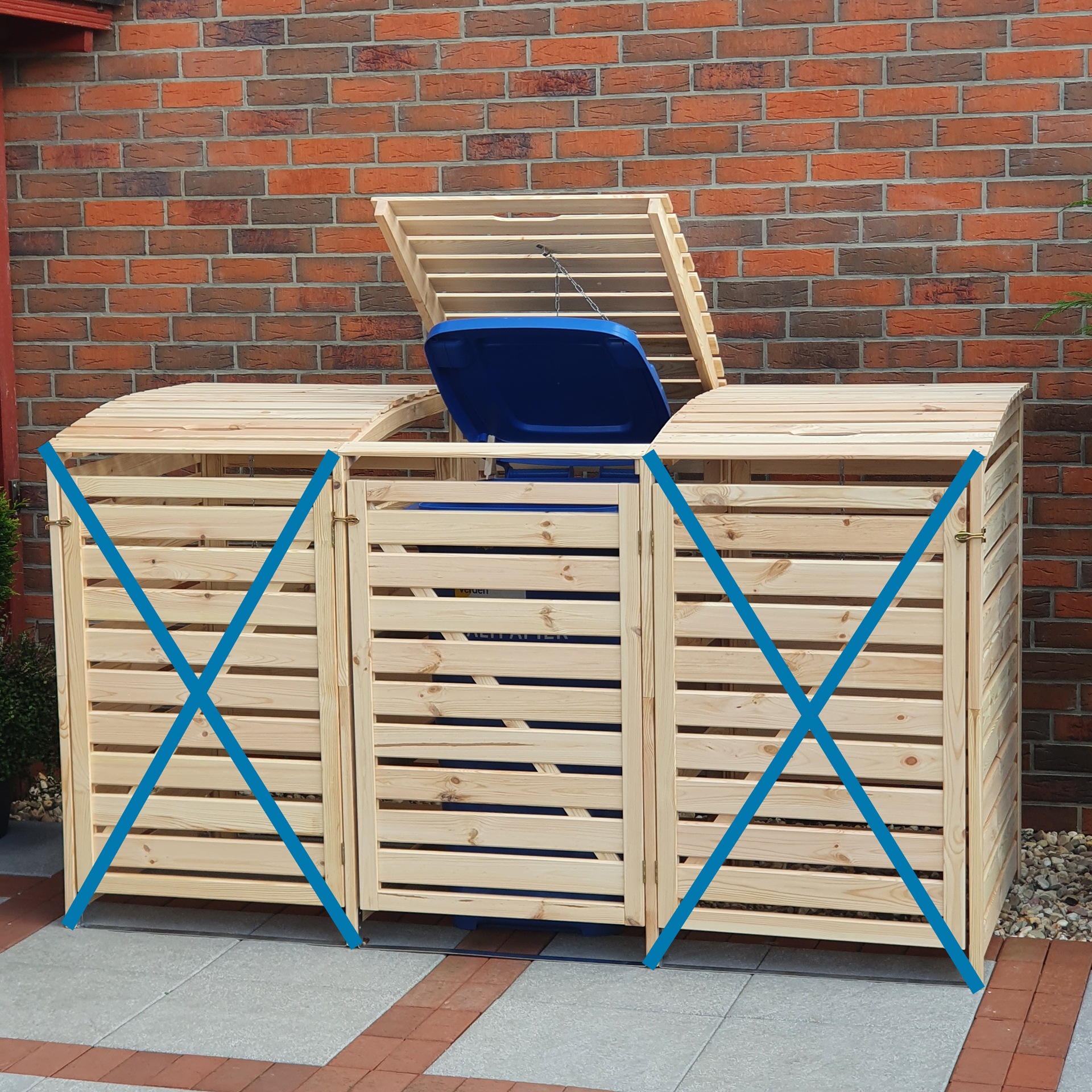 promadino Mülltonnenbox »Erweiterungsset für Vario III, aus Massivholz« passend für alle Tonnen bis 240 Liter