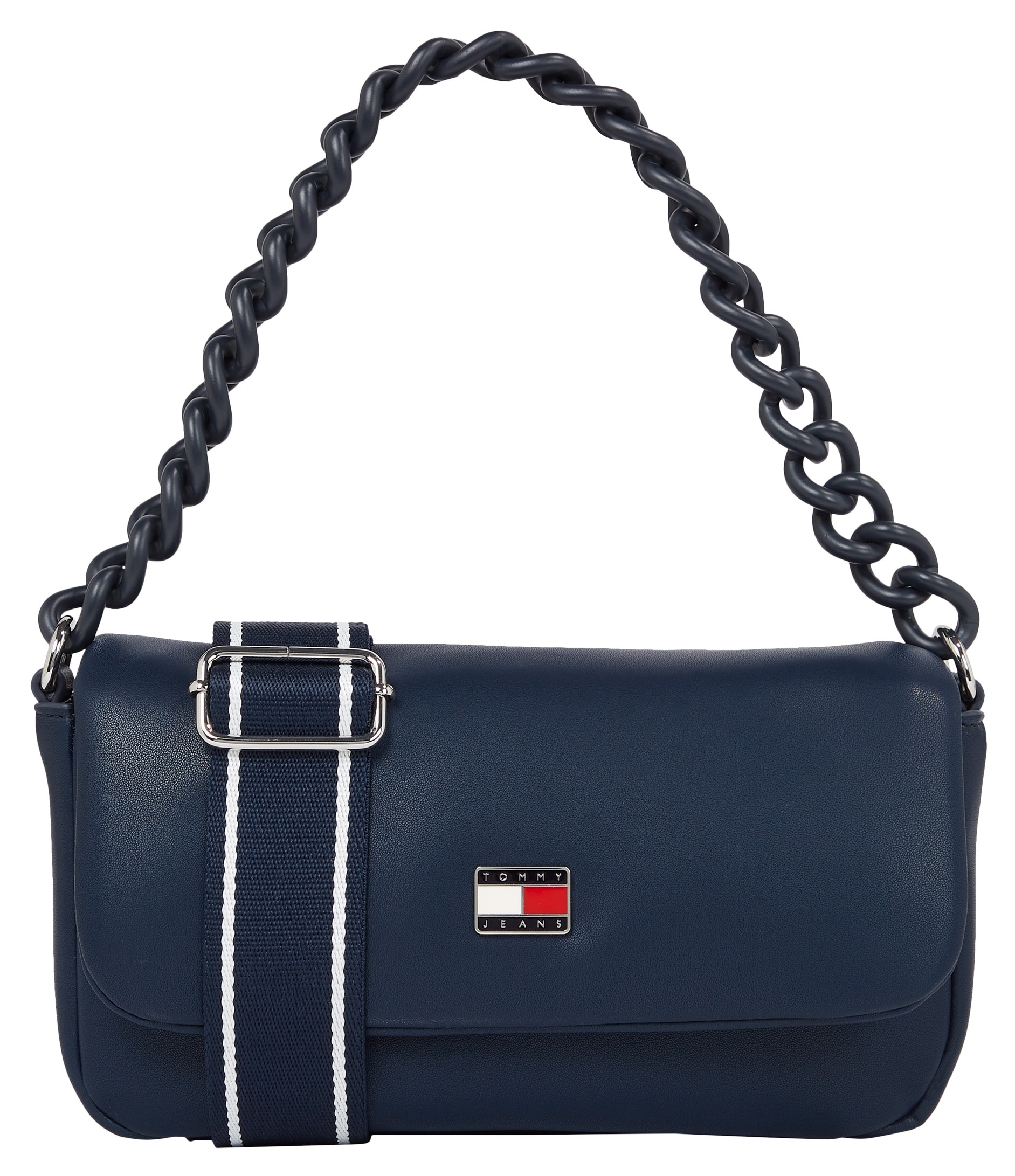 Tommy Jeans Schultertasche »TJW CITY-WIDE FLAP CROSSOVER«, Kettentragegriff