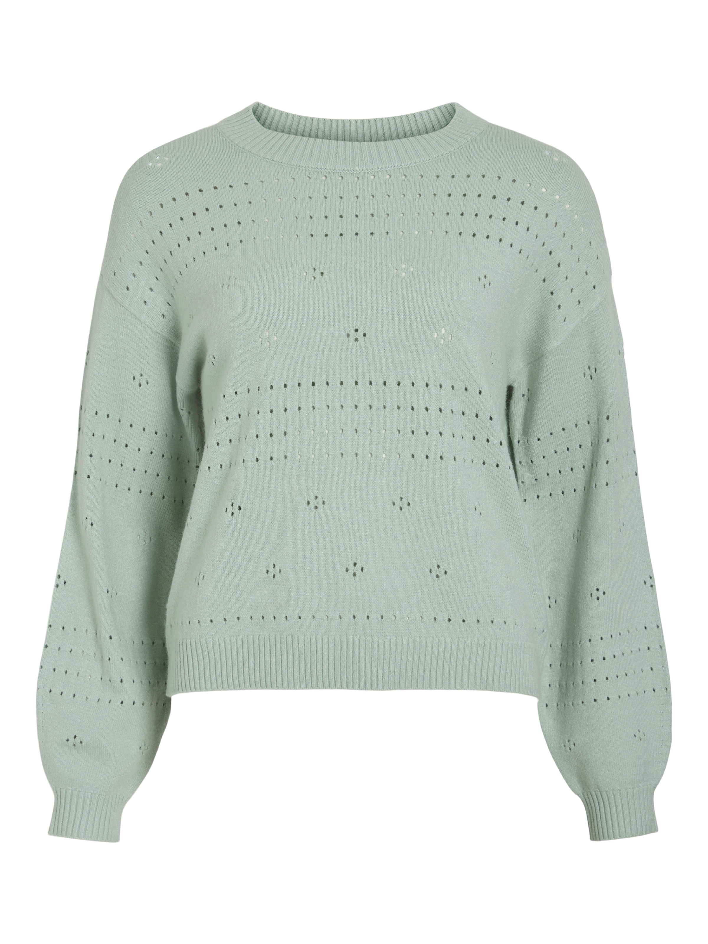 Vila Rundhalspullover "VIRIL L/S O-NECK POINTELLE KNIT TOP-NOOS" günstig online kaufen