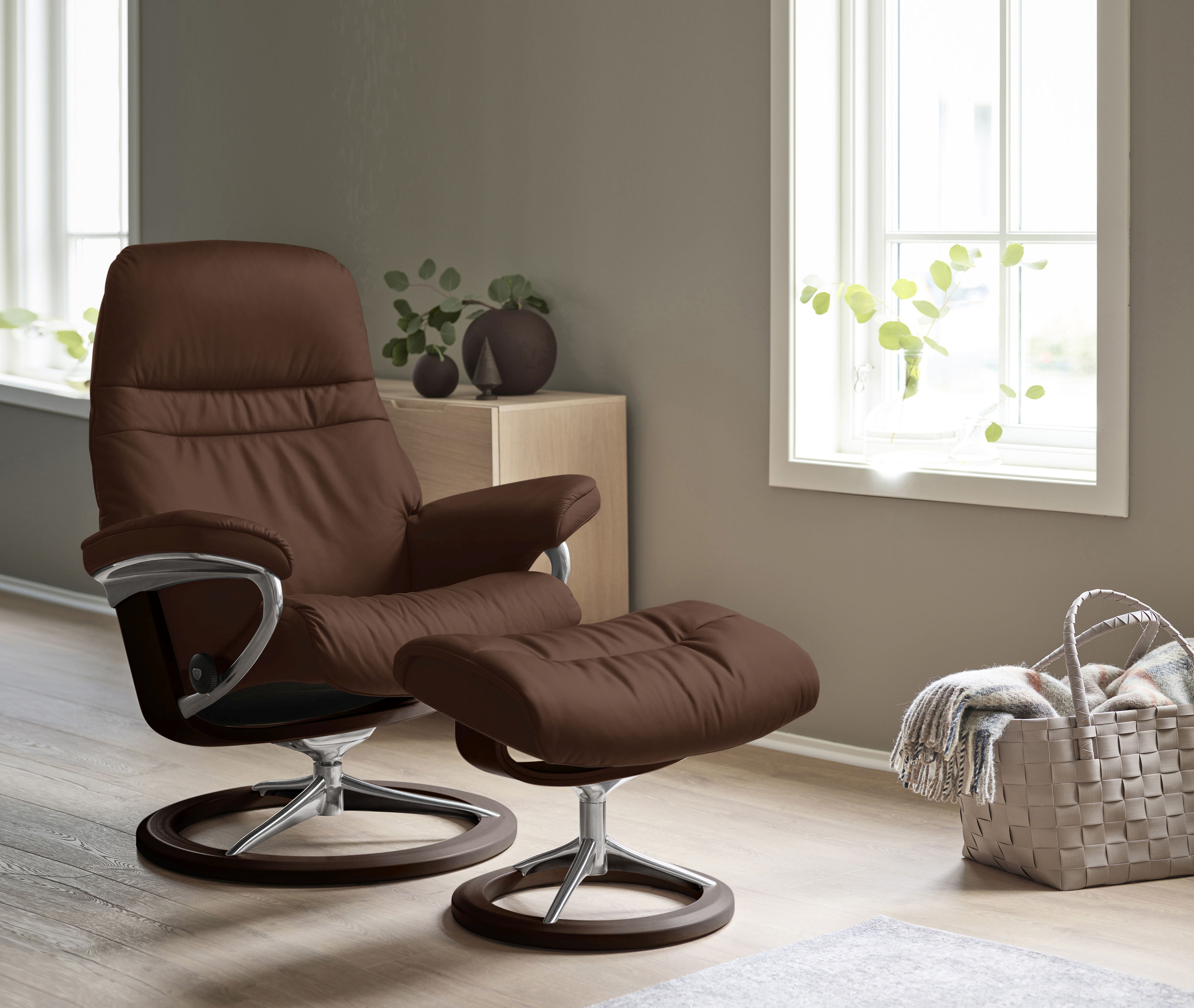 Stressless Relaxsessel "Sunrise" mit Signature Base, Größe L, Gestell Braun