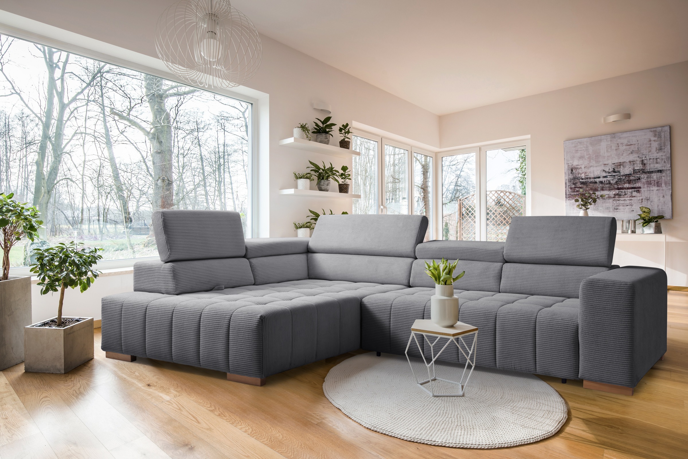 exxpo - sofa fashion Ecksofa "Elianos, hoher Sitzkomfort, aufwendige Kreuzs günstig online kaufen