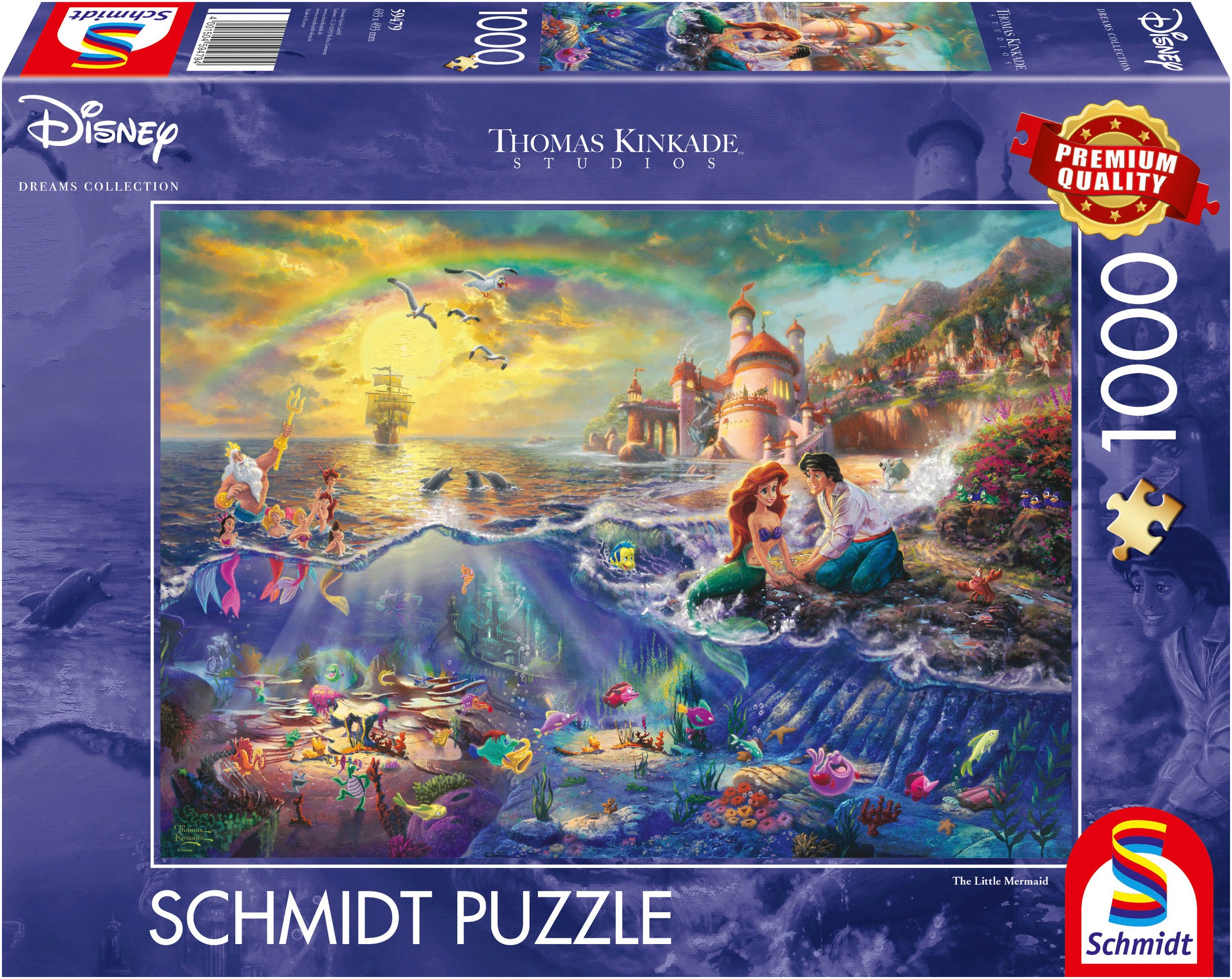 Schmidt Spiele Puzzle »Disney, Arielle von Thomas Kinkade«, (1000 tlg.)