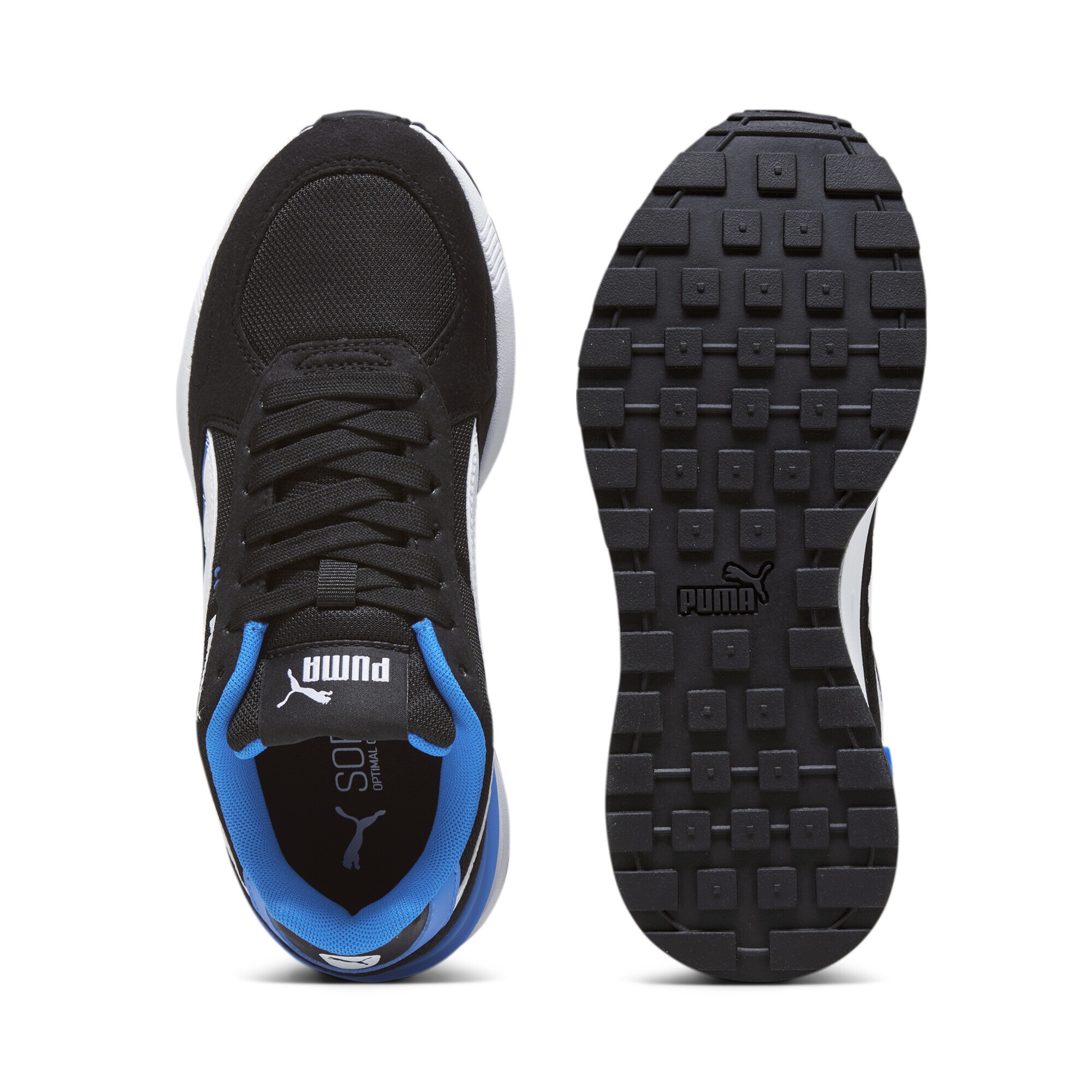 Sneaker PUMA "Graviton Sneakers Jugendliche", Damen, Gr. 37, bunt (schwarz, weiß racing blau), Obermaterial: Textil, Synthetik; Futter: Textil; Innensohle: Textil; Laufsohle: Gummi, Schuhe Sneaker 3