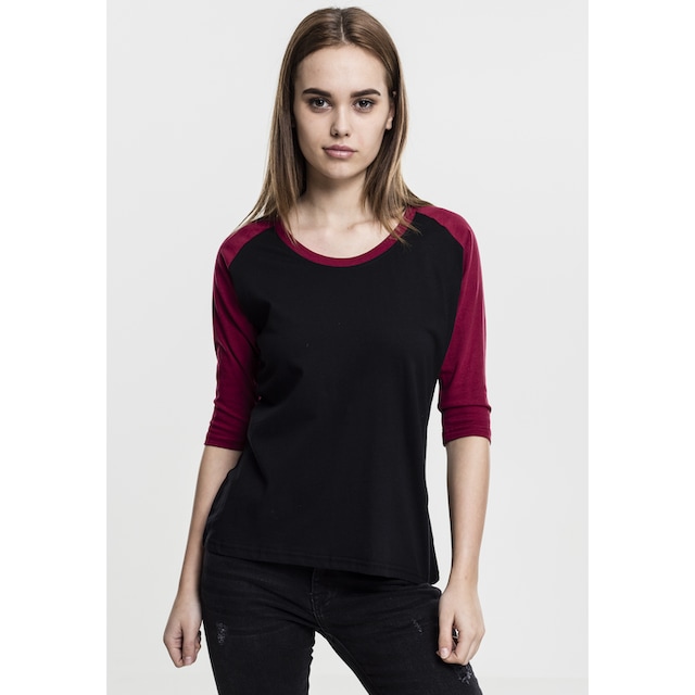 URBAN CLASSICS T-Shirt »Damen Ladies 3/4 Contrast Raglan Tee«, (1 tlg.)  online kaufen | BAUR