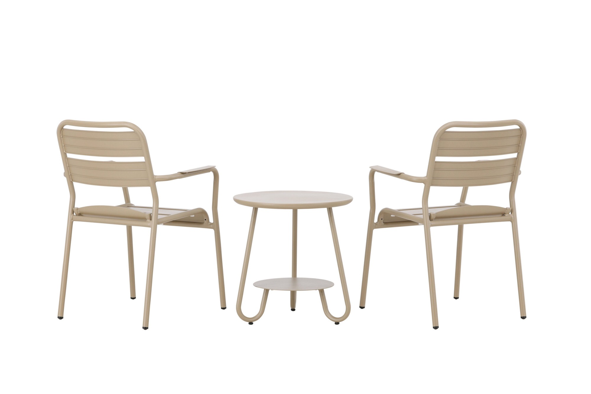 Venture Home Balkonset »Faro, kompaktes Café-Set für 2 Personen Ø 50 cm, Aluminium« Balkonset, beige, rund, Aluminium leicht, platzsparend, modern