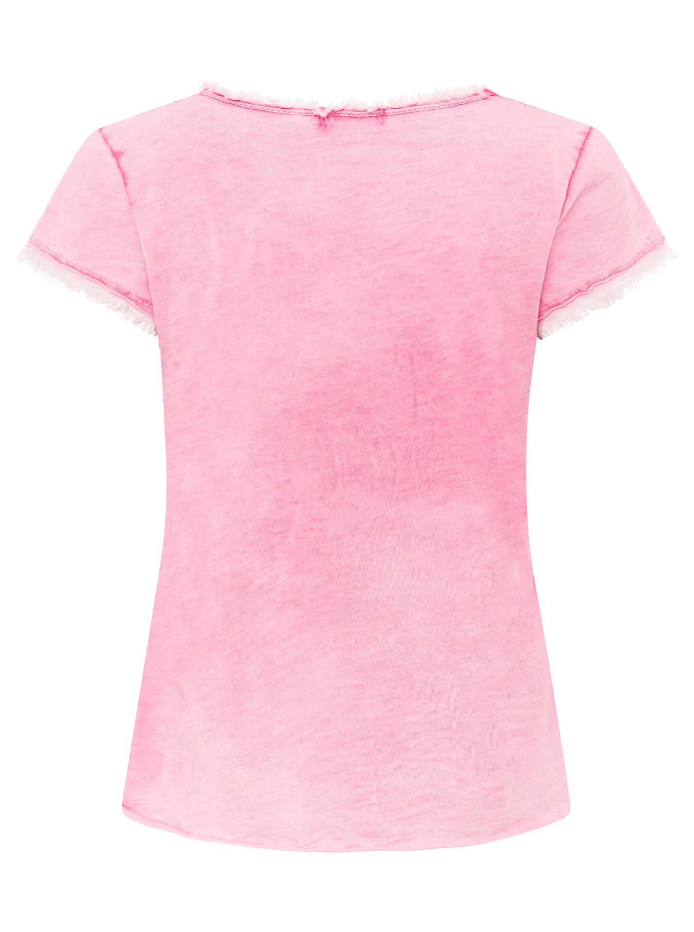 Zwillingsherz T-Shirt »"Positive Mind"«, mit V-Neck, Stempeldruck und Saum im Used-Look
