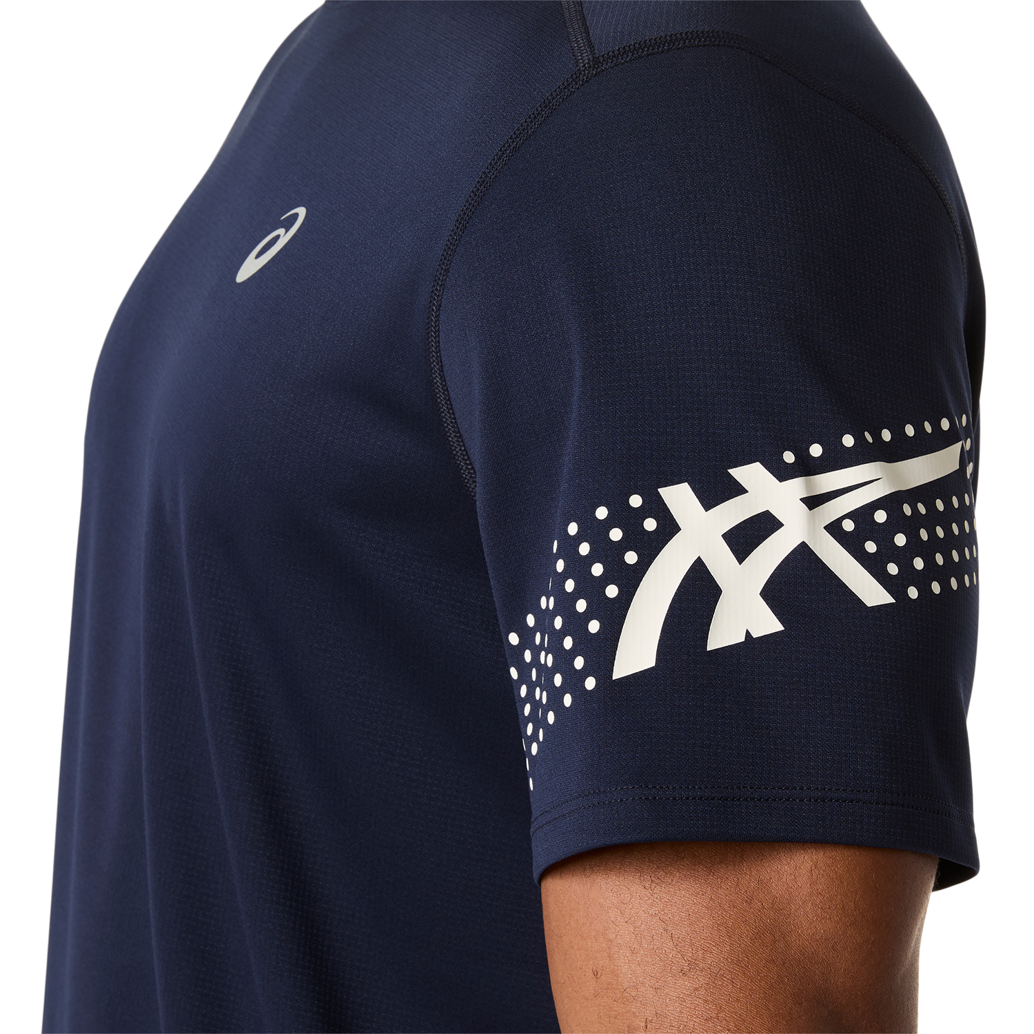 Laufshirt ASICS "ICON SS TOP", Herren, Gr. XXL, midnight, cream, Obermaterial: 100% Polyester, Shirts Laufshirt 3