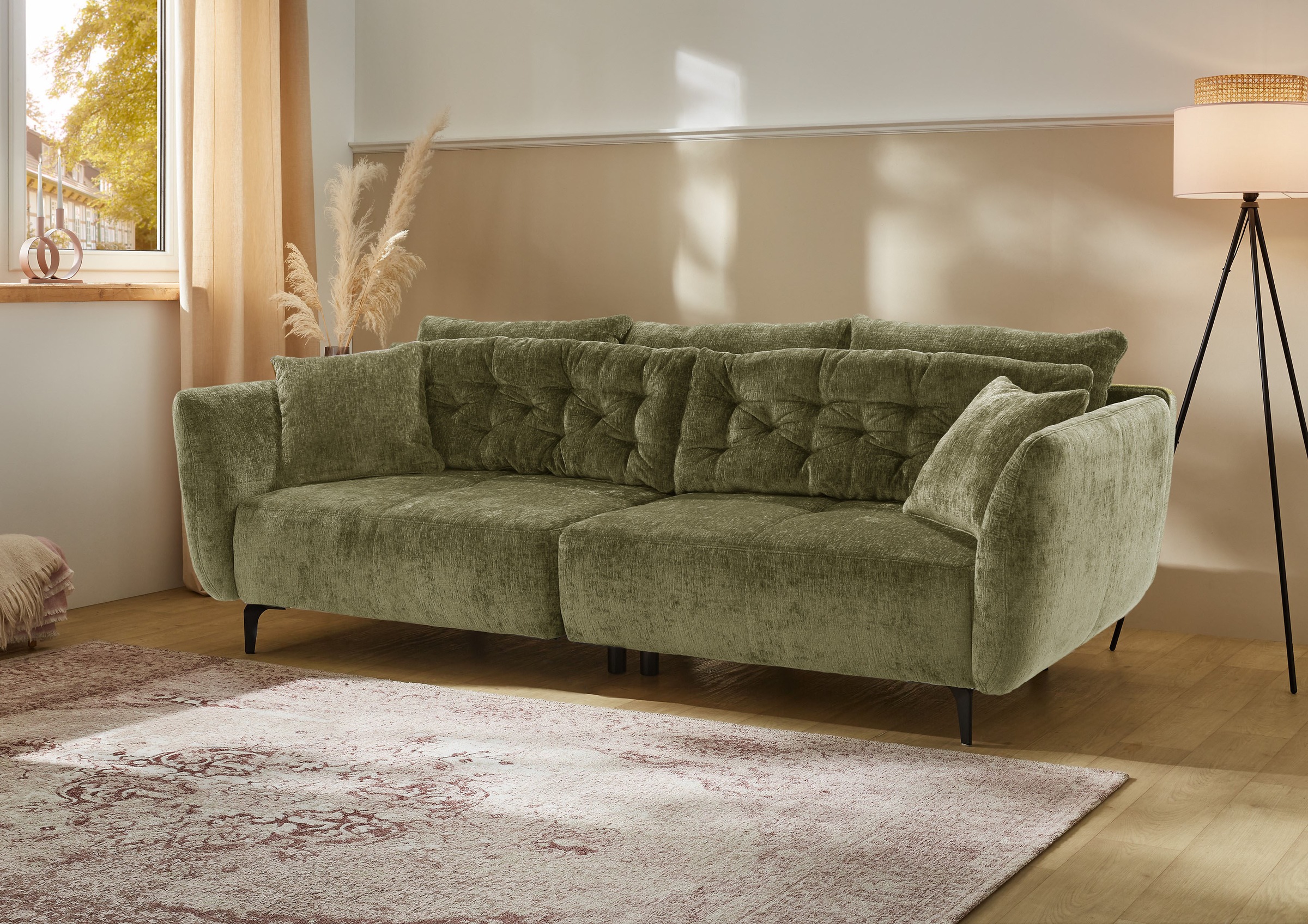 Jockenhöfer Gruppe Big-Sofa "Spa, B: 251 cm" im Retrolook mit 7 Kissen günstig online kaufen