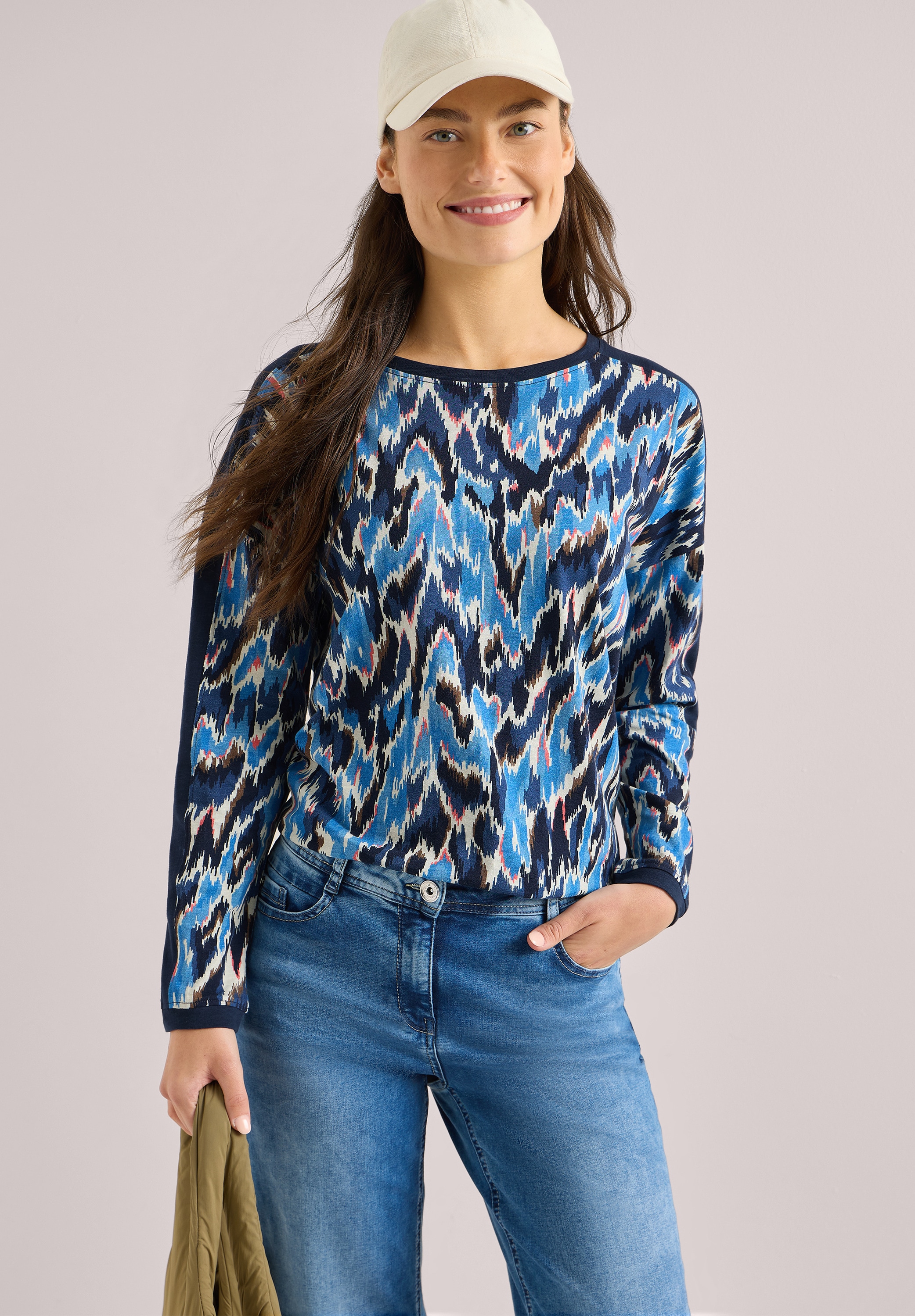 Cecil Langarmshirt mit Tape Detail am Ärmel