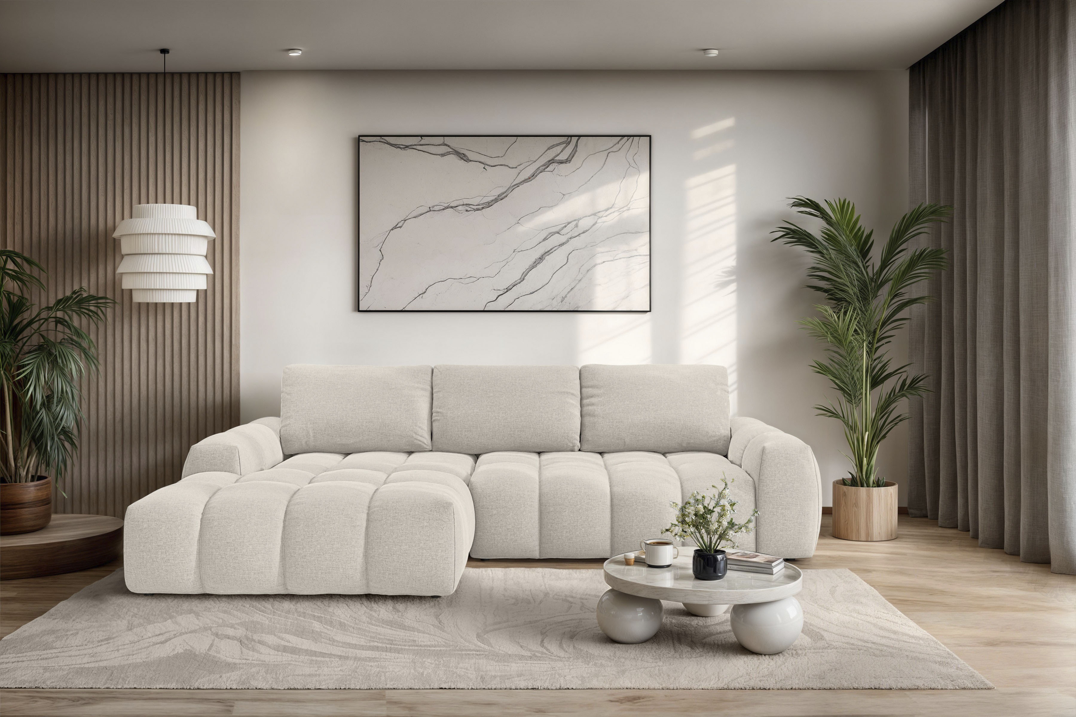 OTTO home Ecksofa "AZITA L-Form, 270 cm - OTTO. Verlässliche Qualität." wahlweise als Schlafsofa m. Bettkasten, Bubble-Optik