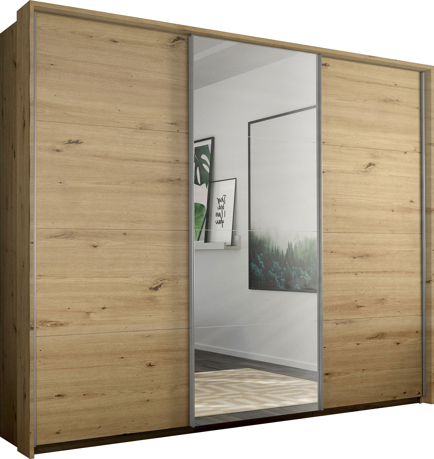 OTTO home 1100000002199 "Kleiderschrank Schrank Garderobe Wäscheschrank TOMA mit Passepartout" Breiten 211/278/323/368 cm, Höhen 214/233 cm inkl. Passepartout, inkl. Regaleinsatz sowie zusätzlichen Einlegeböden MADE IN GERMANY