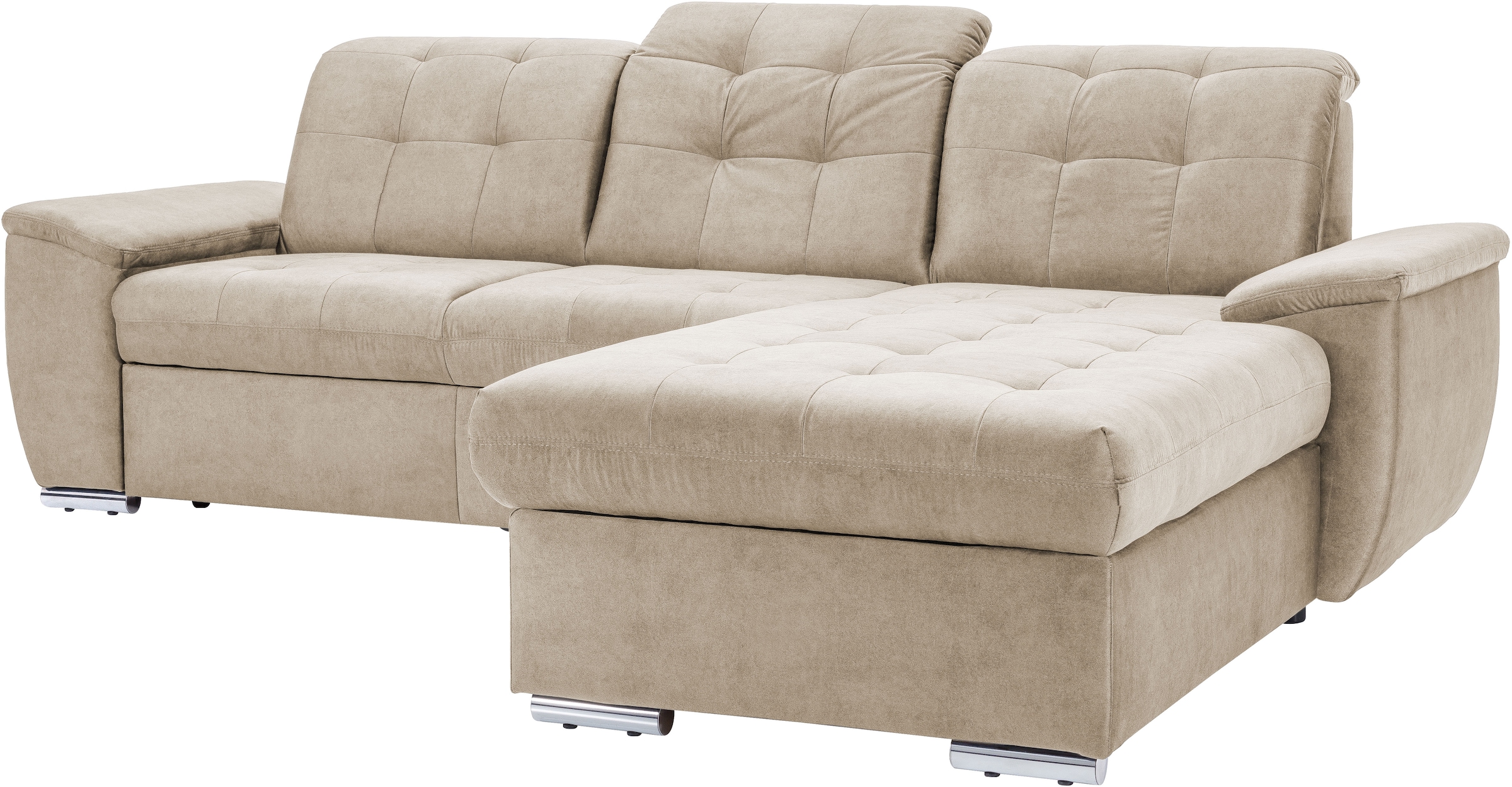 exxpo - sofa fashion Ecksofa »Derby Inkl. Kopfteilverstellung, wahlw. Bett & Bettkasten, L-Form«, EXTRA an Komfort zum Relaxen, Entspannen und Wohlfühlen