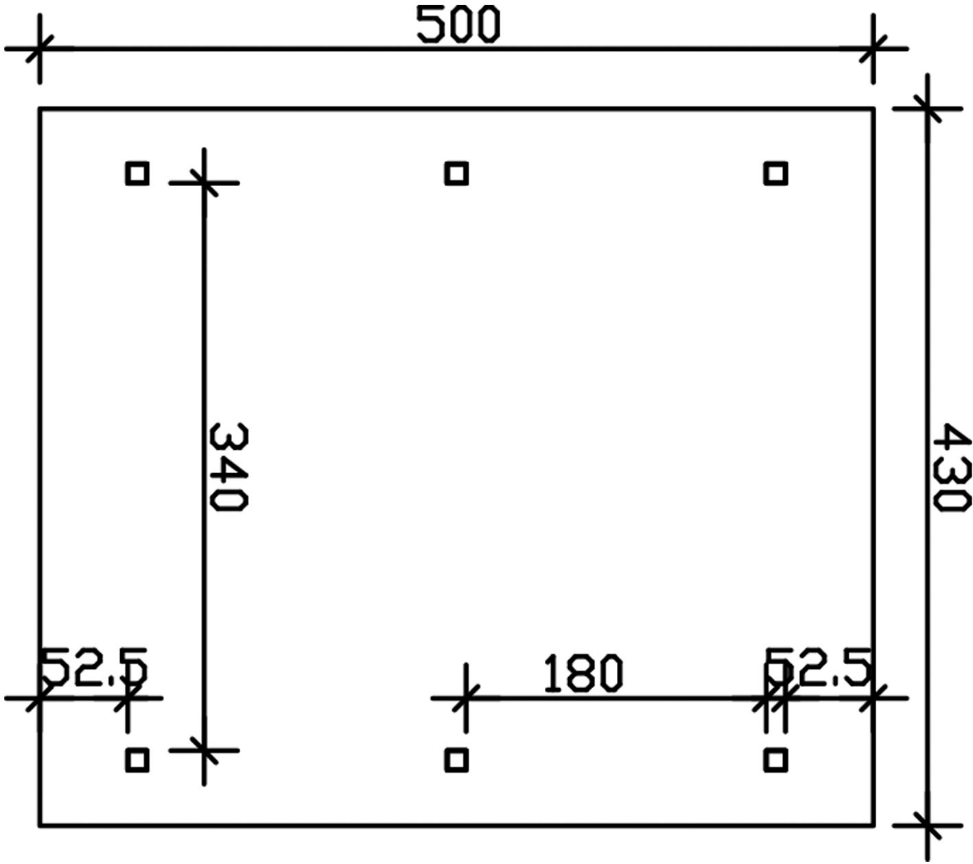 Skanholz Einzelcarport »Wallgau«, Nadelholz, 340 cm, Grün, mit schwarzen Dachschindeln