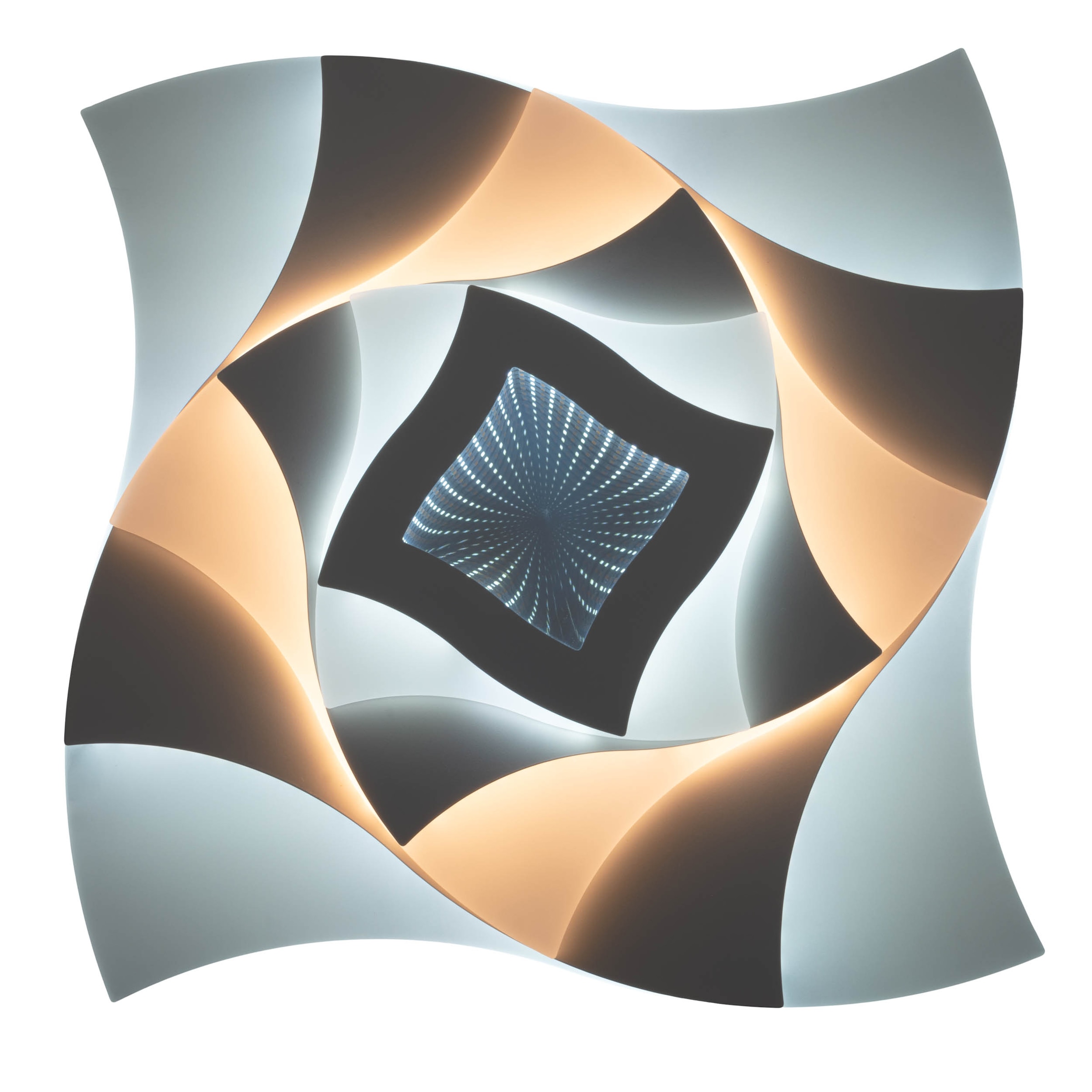 näve LED Deckenleuchte »Liora« LED-Modul 1 Stk. warmweiß - kaltweiß 3D-Effekt, CCT, Memory, Nachtlicht, dimmbar per Fernbedienung, weiß