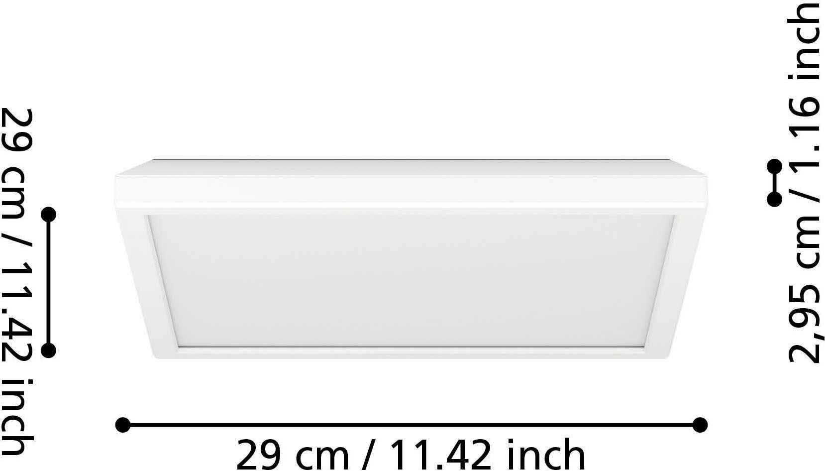 EGLO Deckenleuchte »Rovito-Z Deckenlampe, ZigBee 3.0, Kunststoff, Badezimmerlampe, IP44« LED-Modul 1 Stk. Kaltweiß | RGB Wand-/Deckenleuchte - L29 x B29 x H3 cm - weiß - 13,4W inkl.